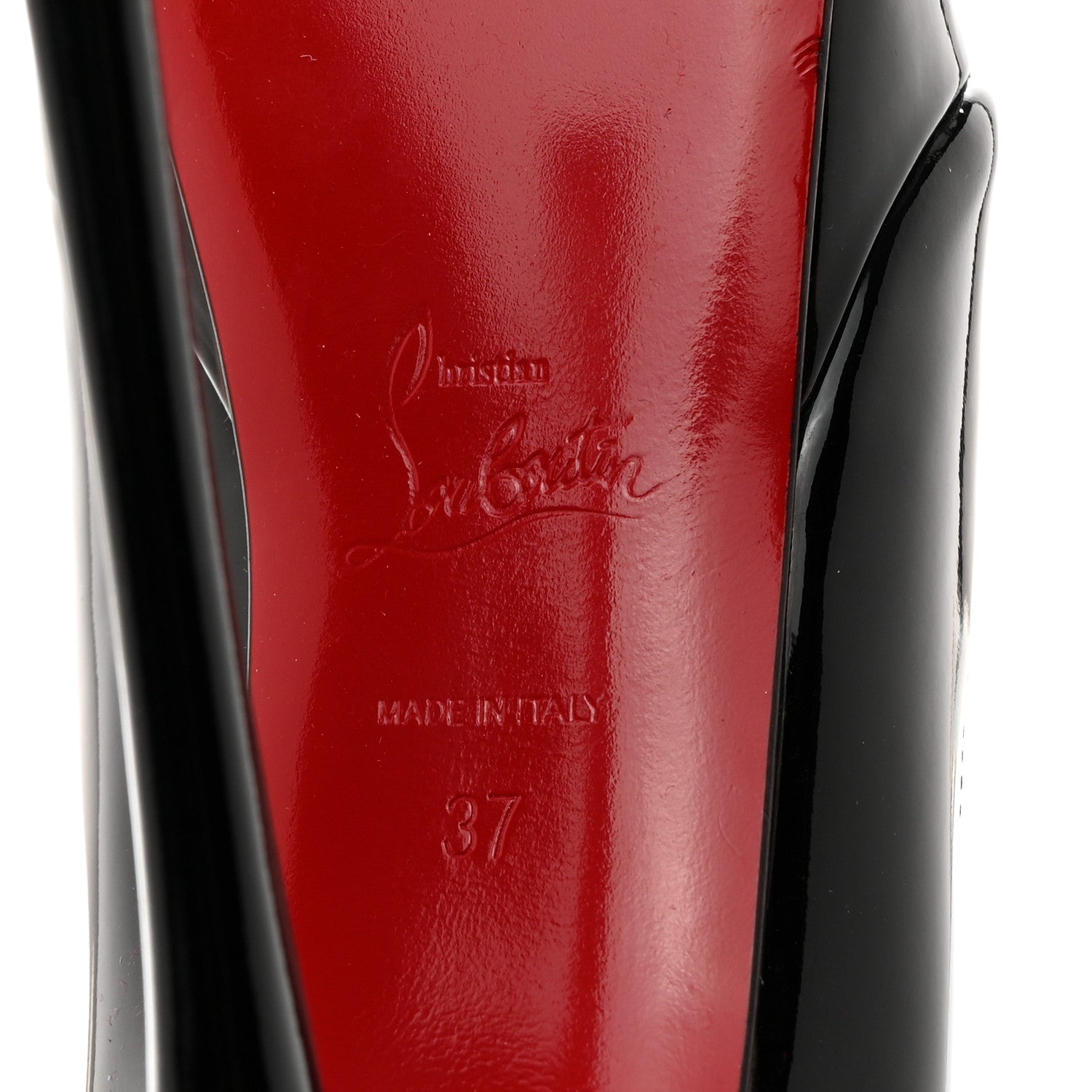 Christian Louboutin Patent Very Conclusive Alta Platform Peep Toe 150 Pumps 37 Black 7 of 7