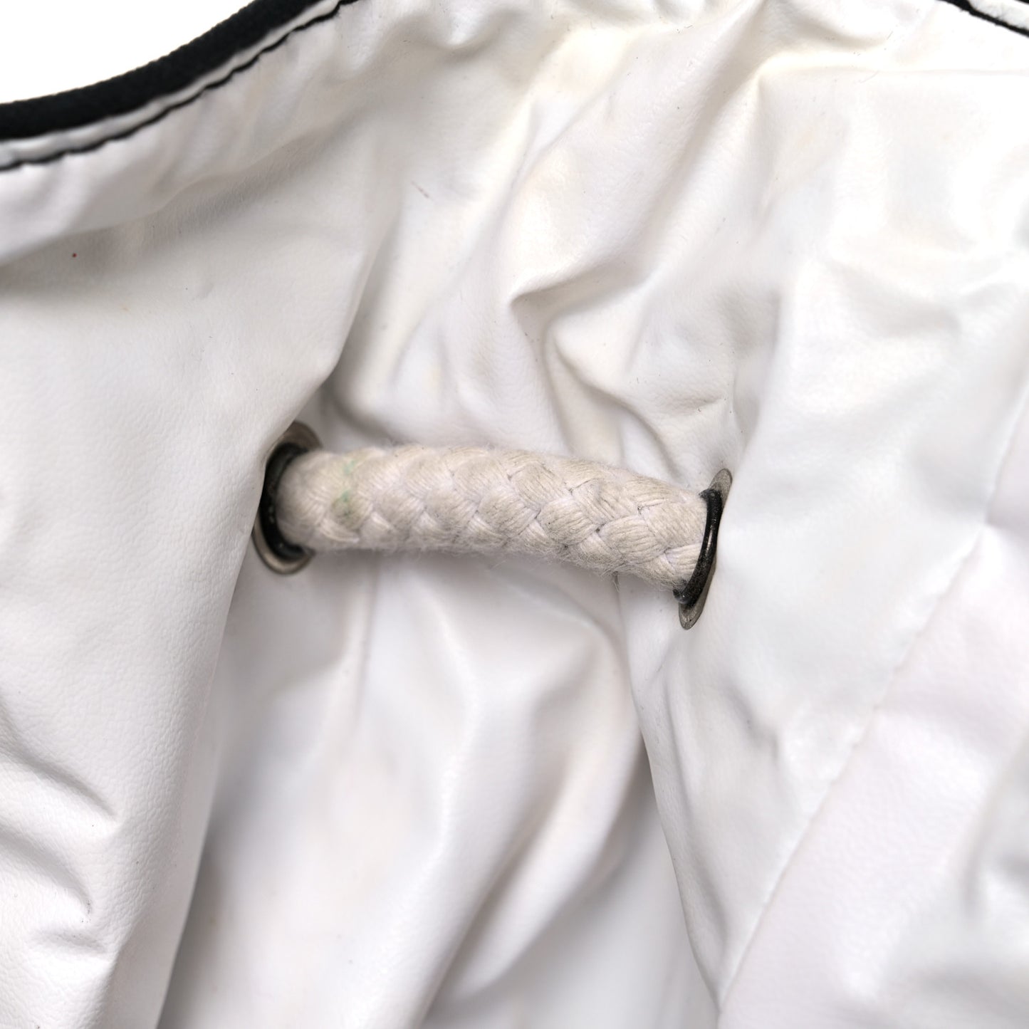 Canvas Drawstring Backpack Black White