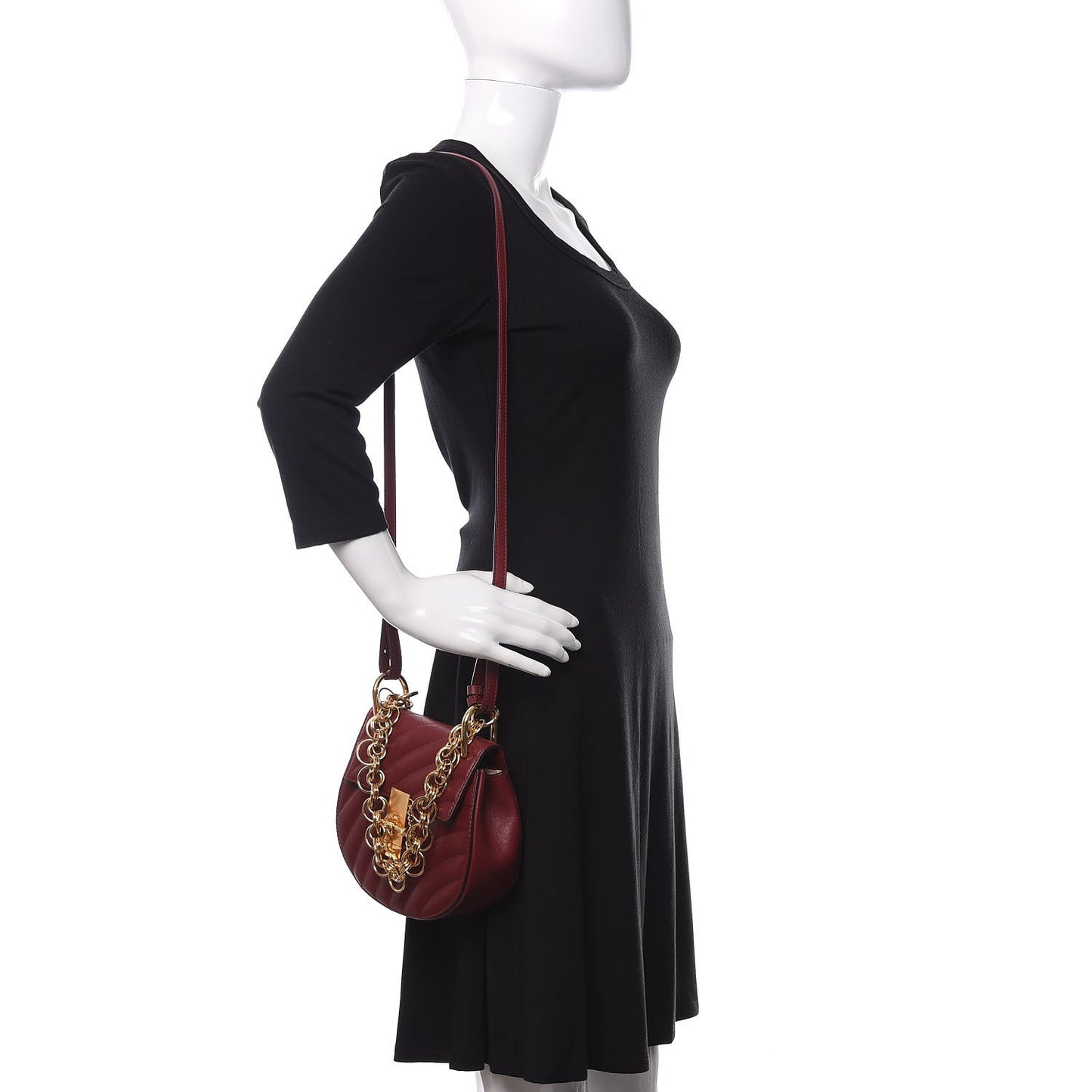 Calfskin Quilted Mini Drew Bijou Shoulder Bag Plum Purple