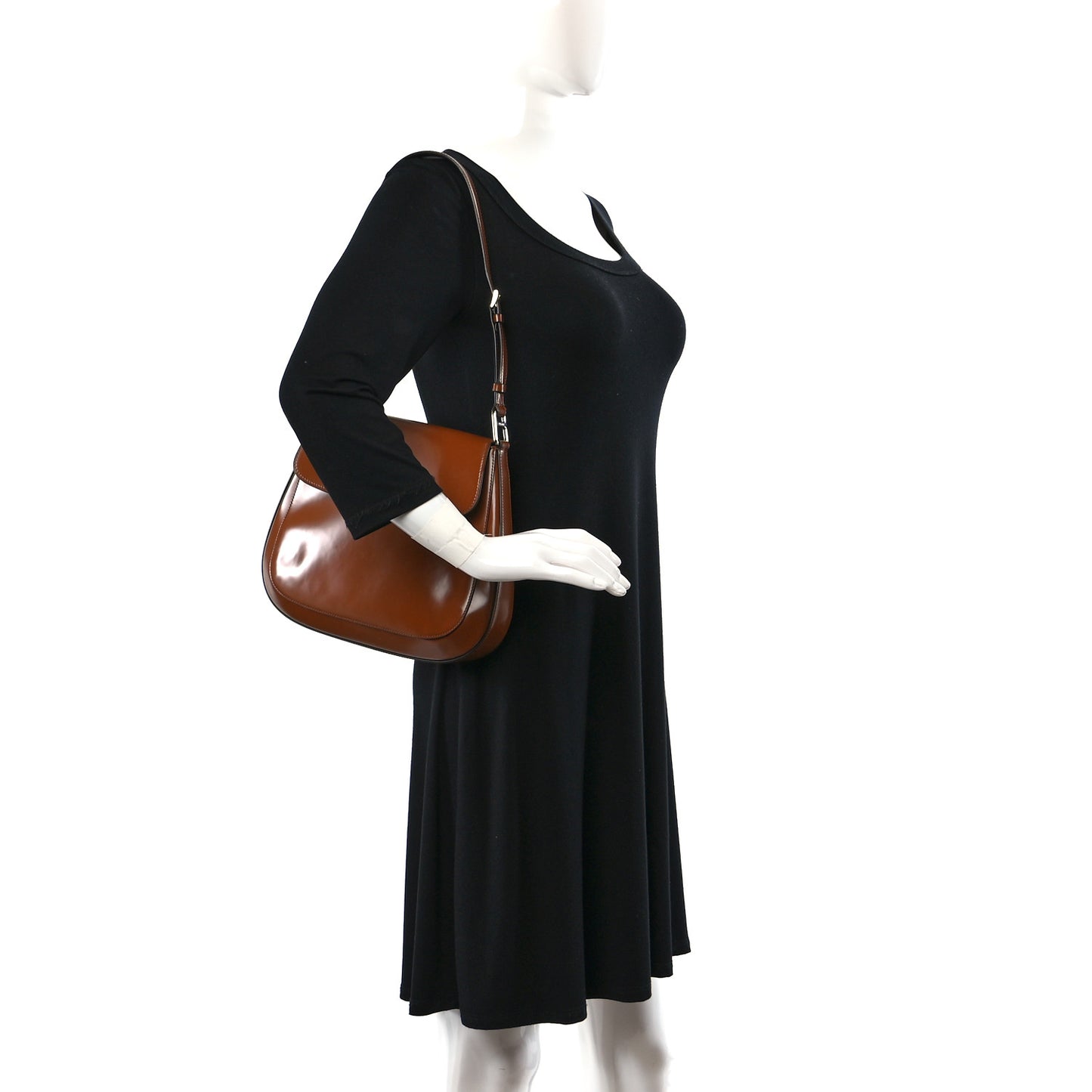 Spazzolato Cleo Flap Adjustable Strap Shoulder Bag Tobacco
