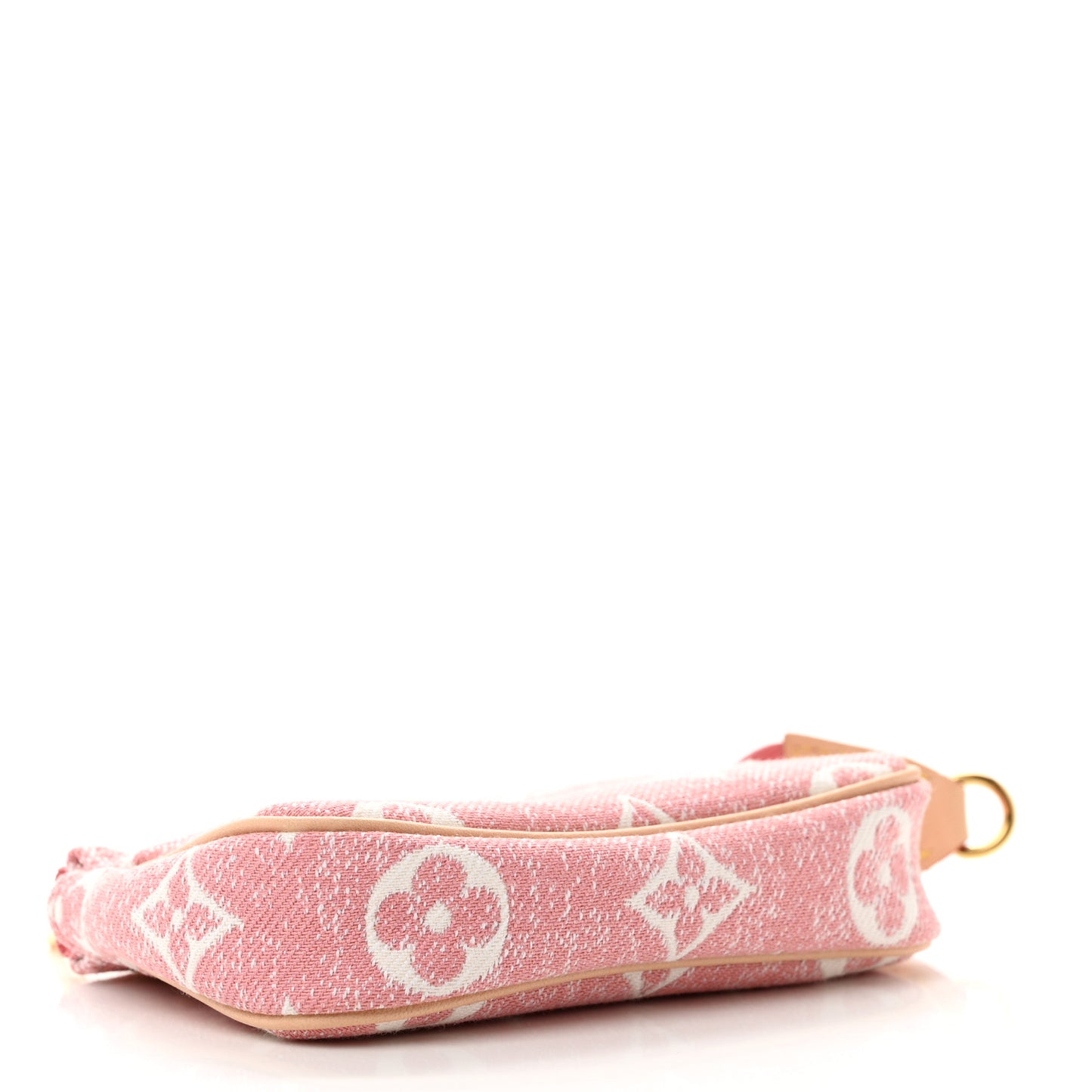 Denim Jacquard Monogram Micro Pochette Accessories Rose