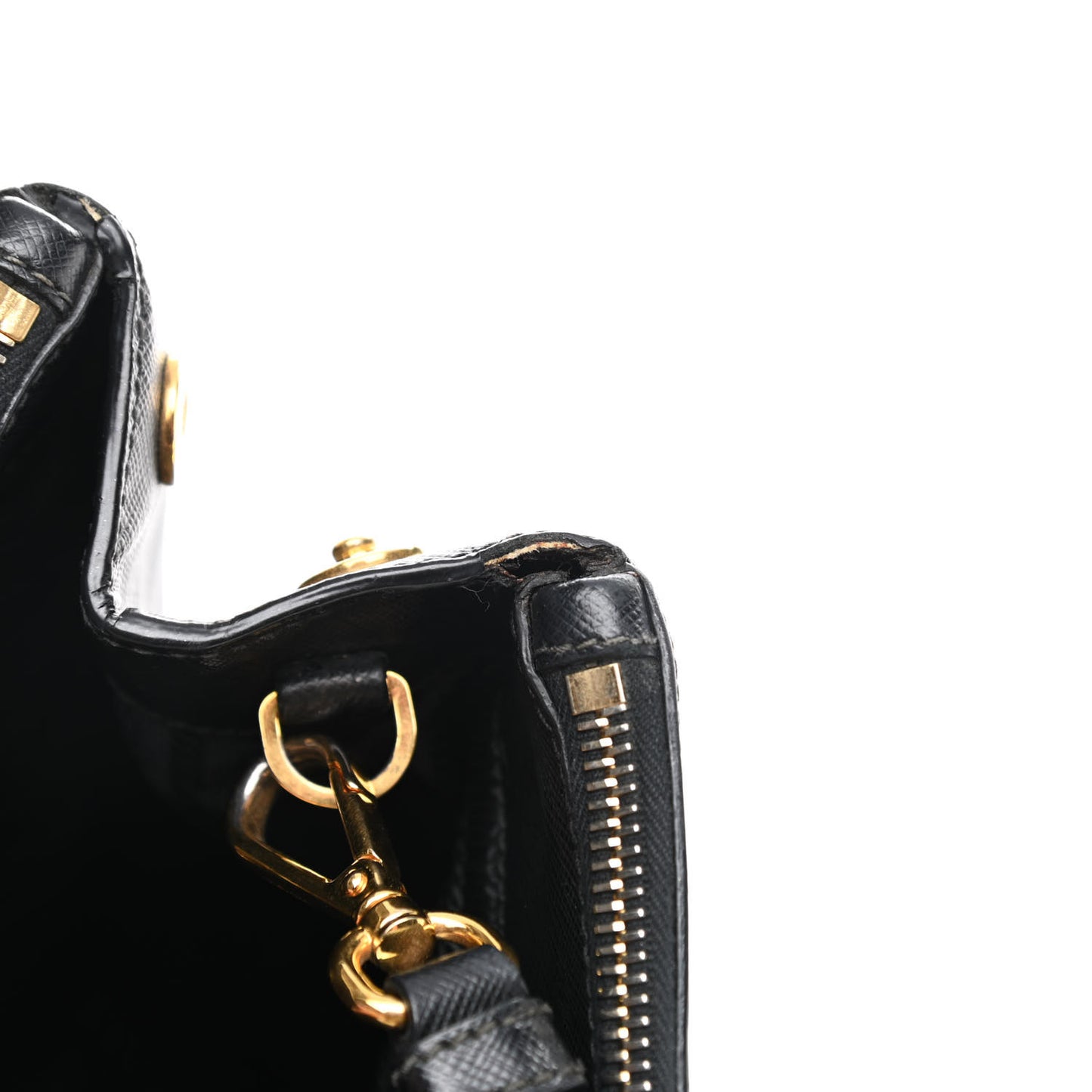 Saffiano Medium Galleria Double Zip Tote Black