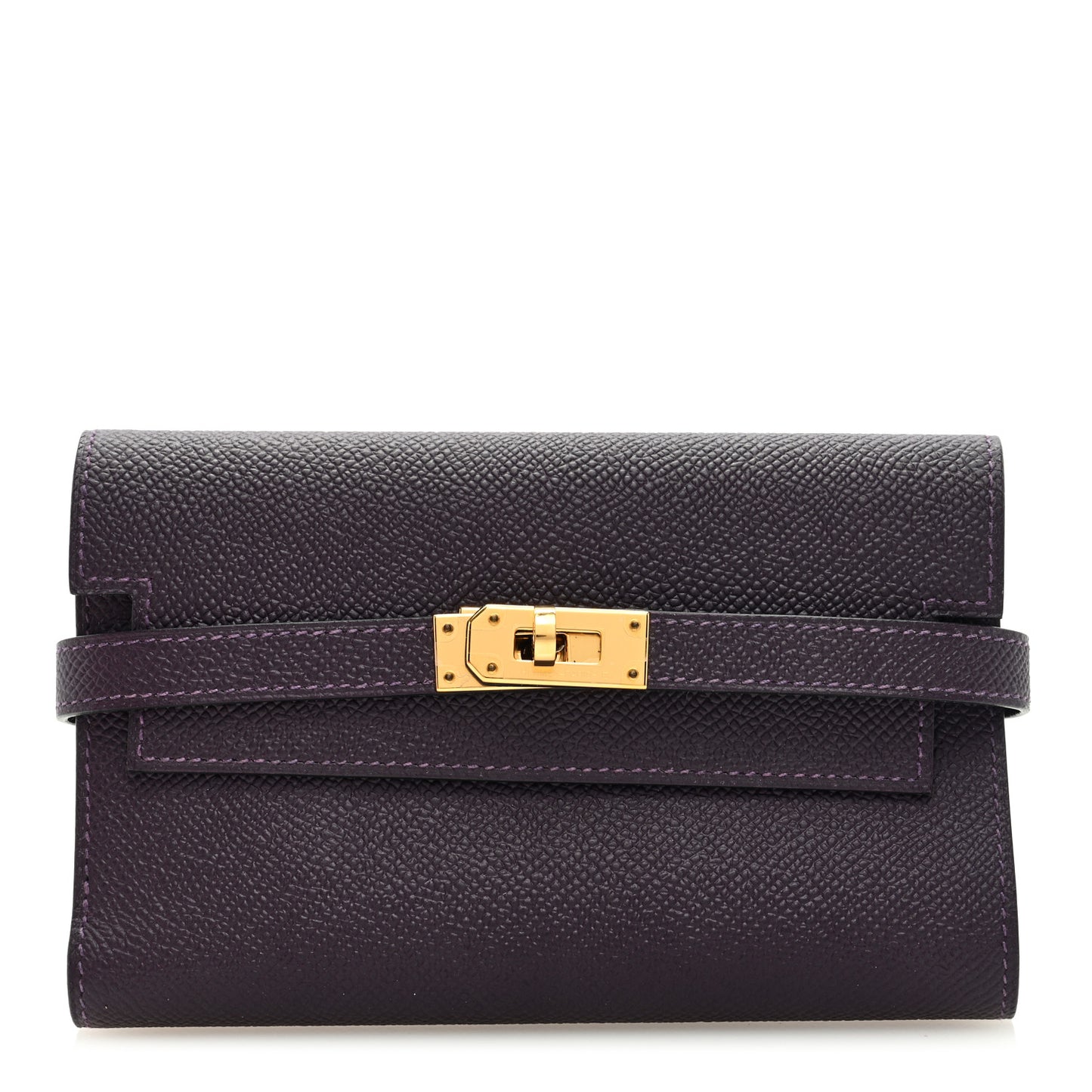 Epsom Verso Medium Kelly Wallet Raisin Anemone