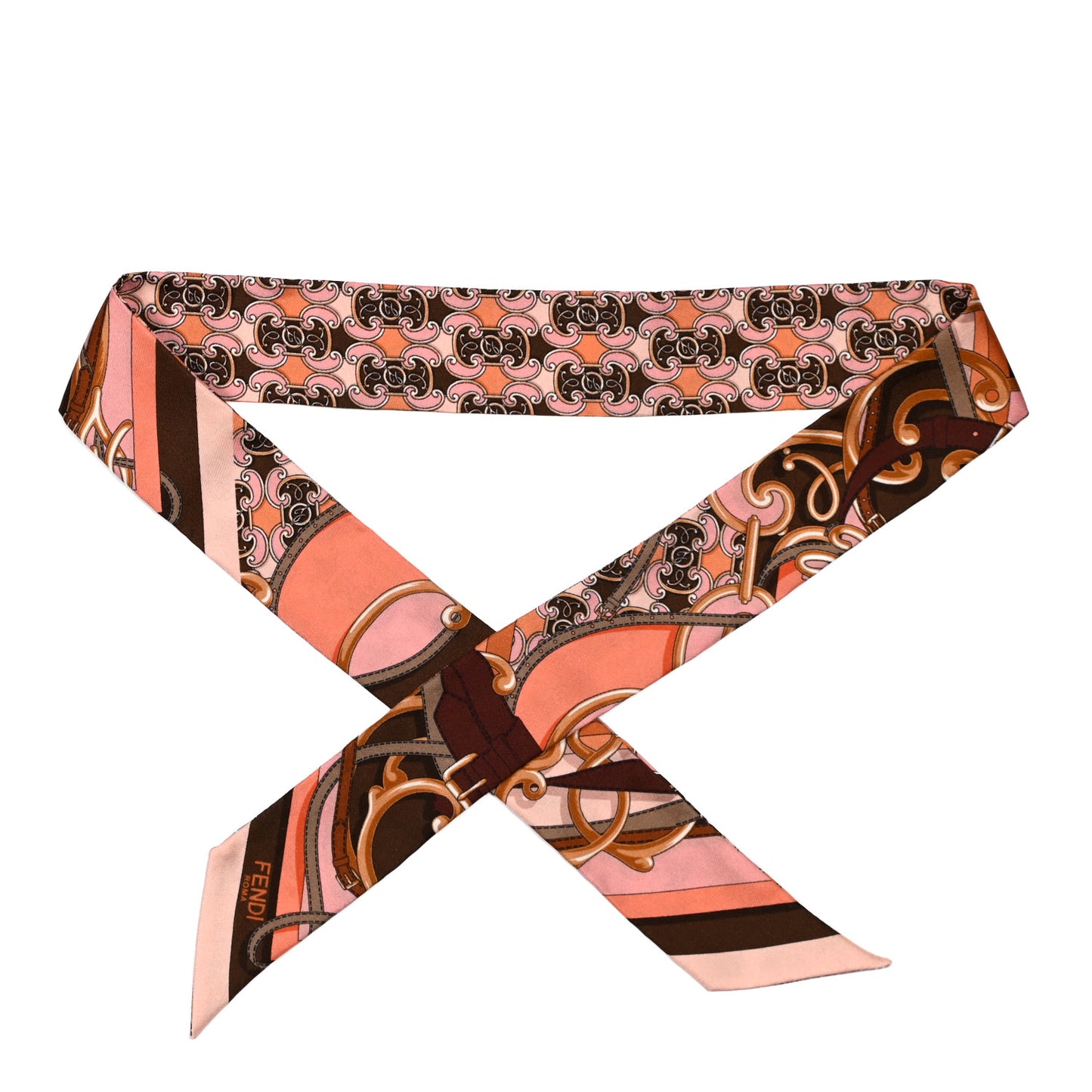 Silk Wrappy Scarf Brown Pink
