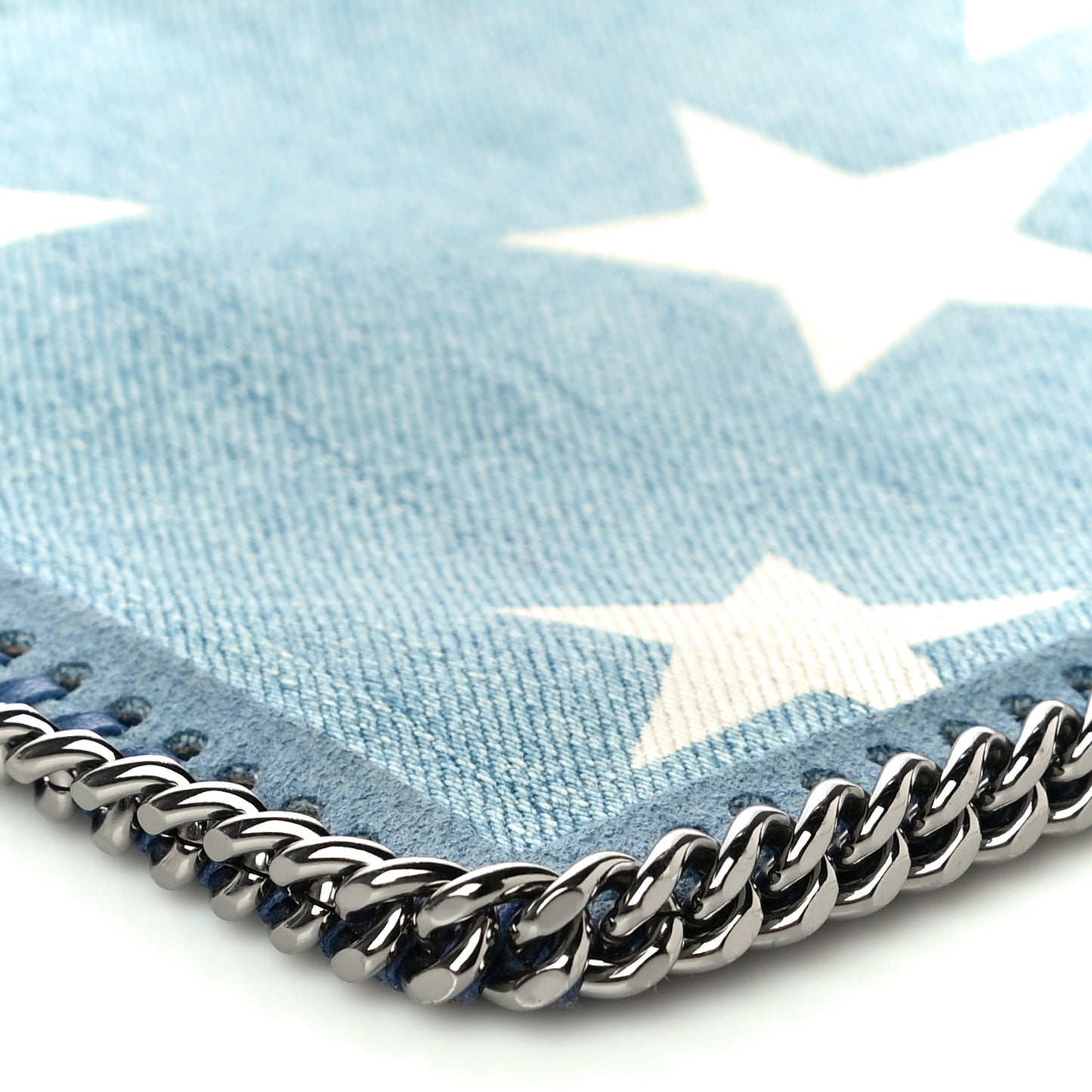 Denim Star Falabella Clutch Blue