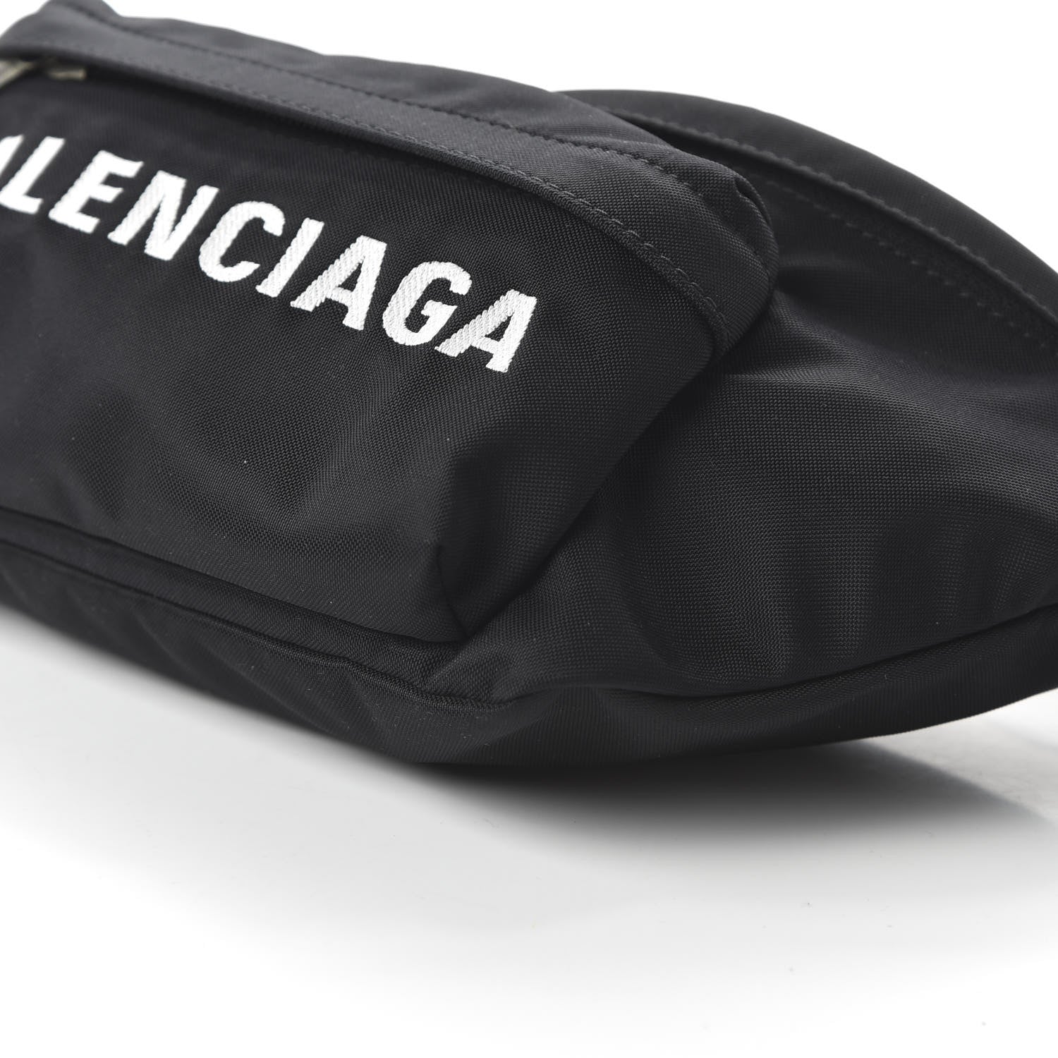 Balenciaga Recycled Sport Nylon Logo Embroidered Wheel Beltpack Black 7 of 10