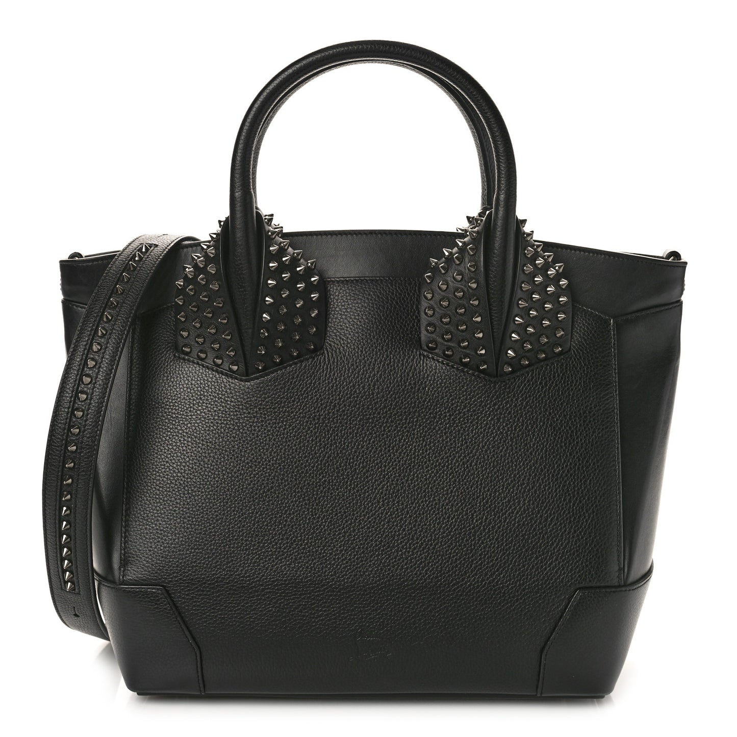 Grained Calfskin Spike Large Eloise Tote Black