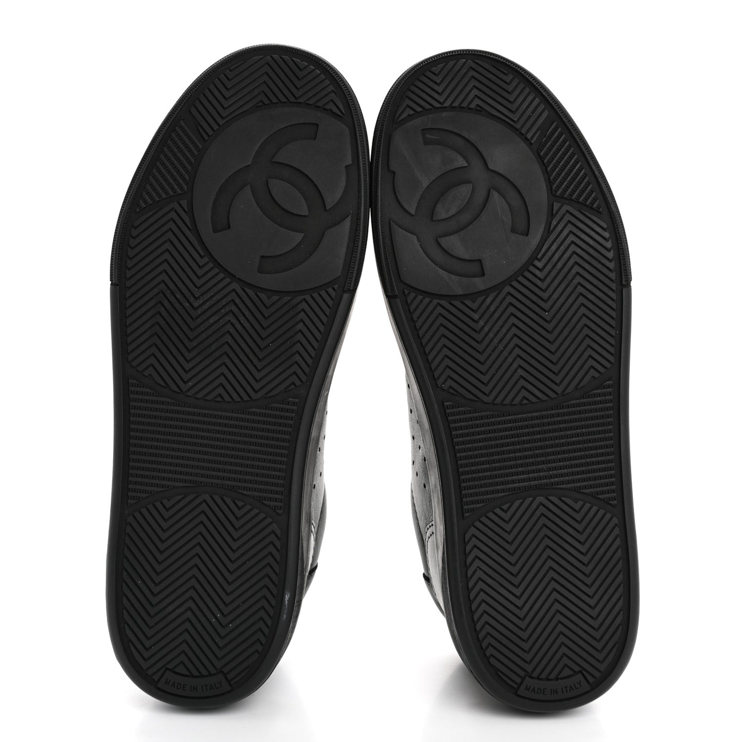 Calfskin Womens Logo Sneakers 38.5 Black