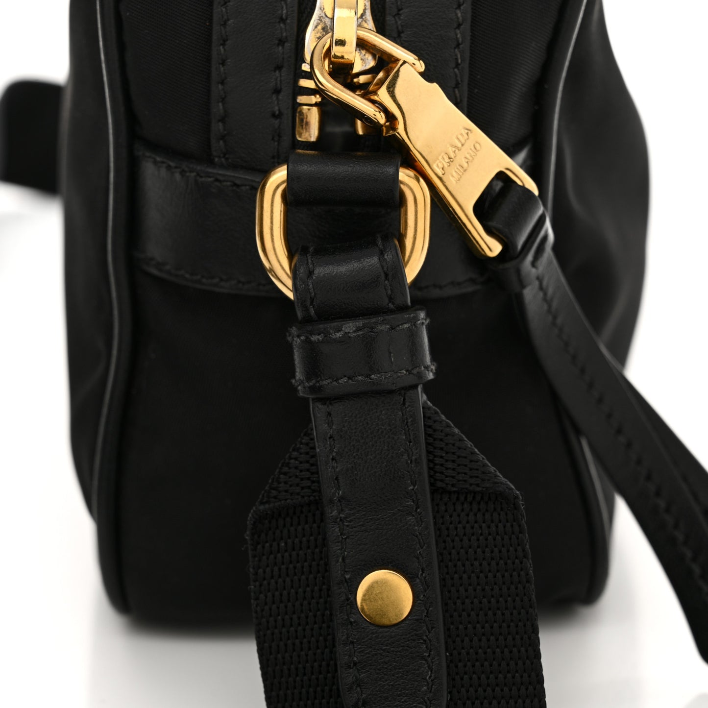 Tessuto Nylon Soft Calf Camera Bag Black