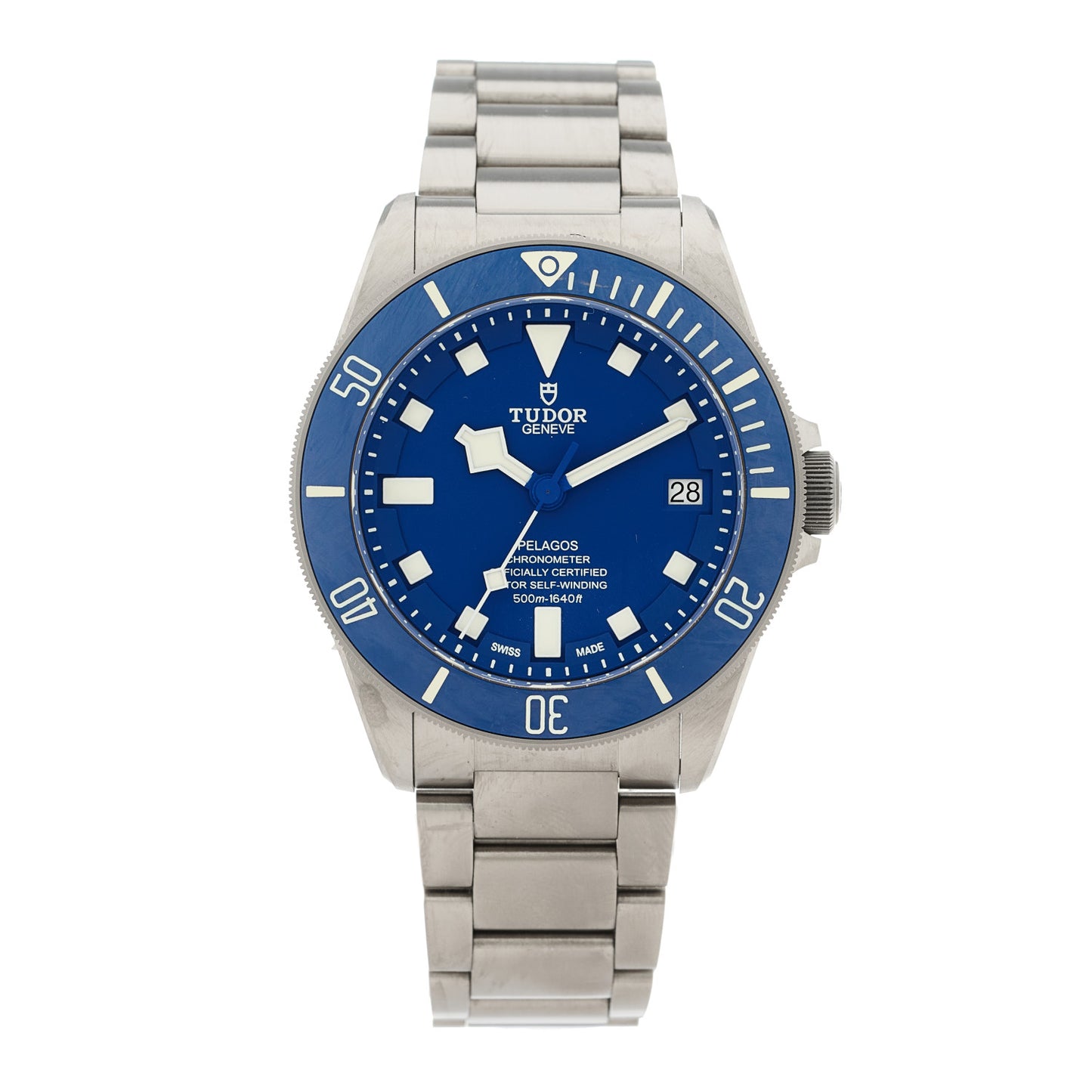 Titanium 42mm Pelagos Automatic Watch Blue 25600TB