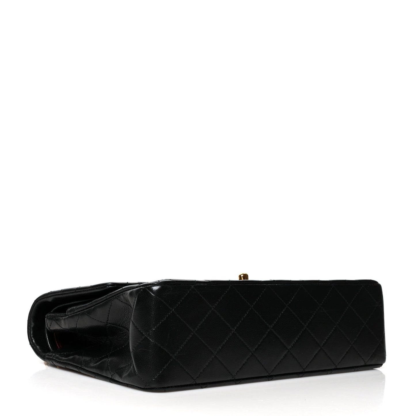 Lambskin Quilted Medium Double Flap Black