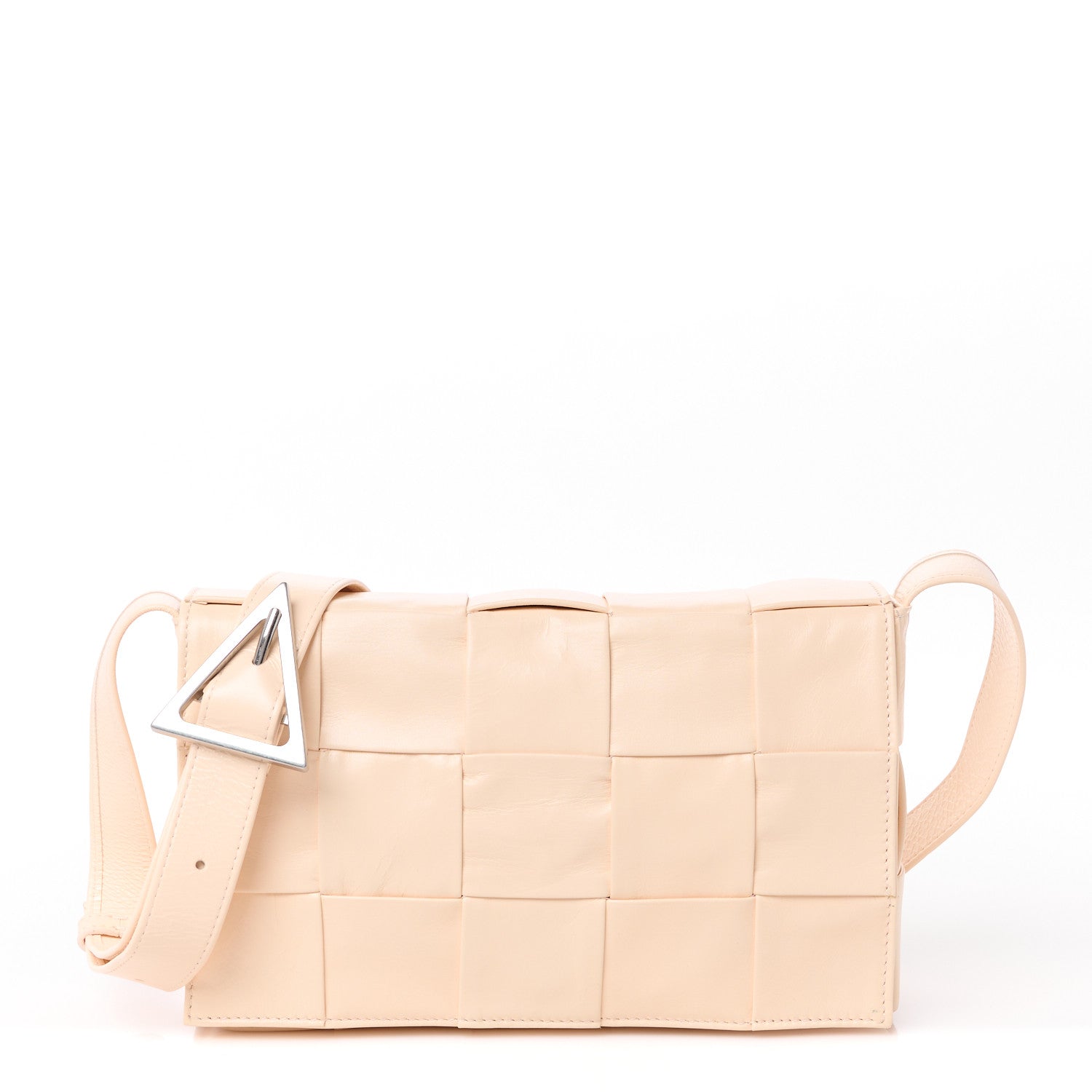 Bottega Veneta Paper Calfskin Maxi Intreccio Cassette Crossbody Bag Melon Washed 1 of 10