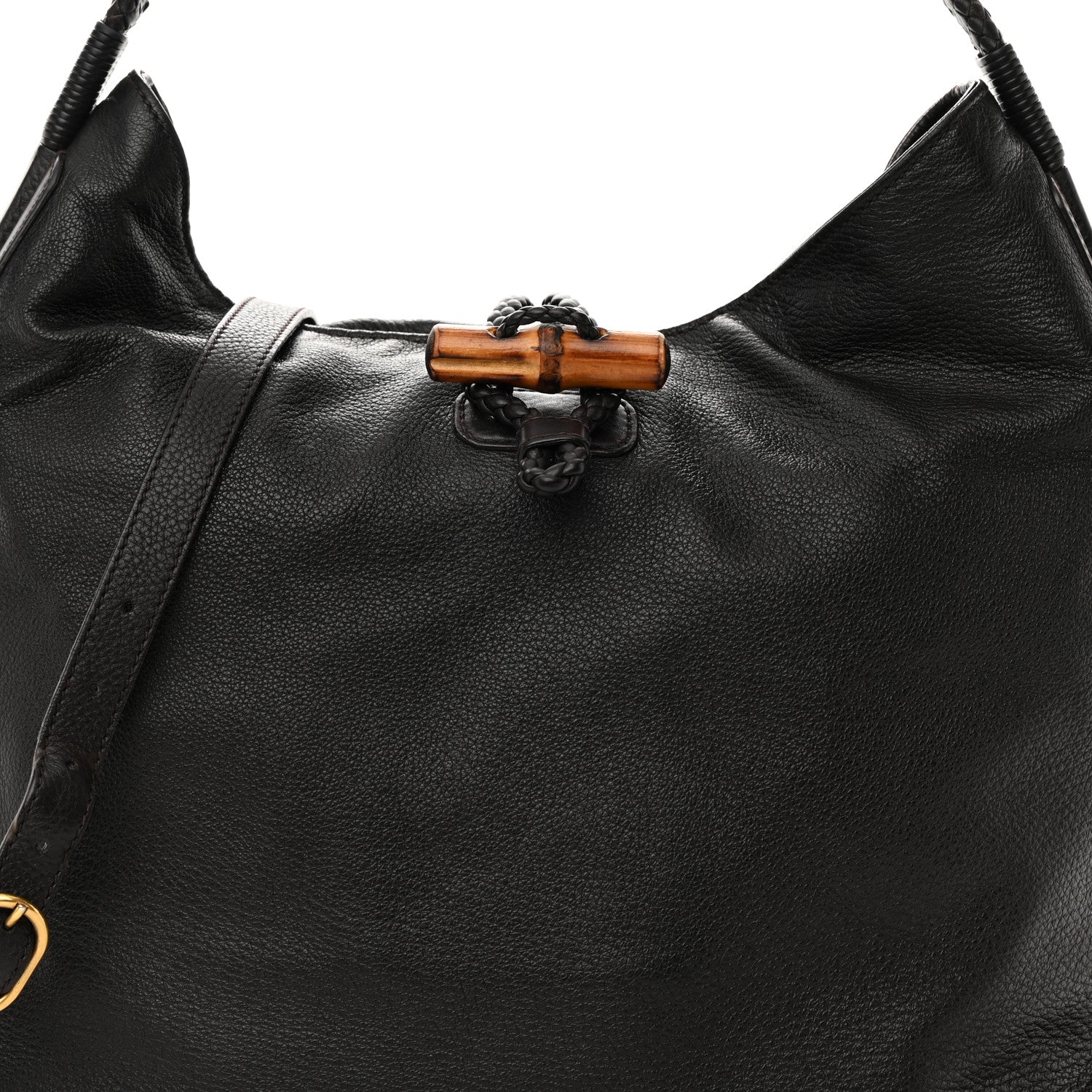 Gucci Deerskin Large Hip Bamboo Hobo Dark Cocoa 8 of 28