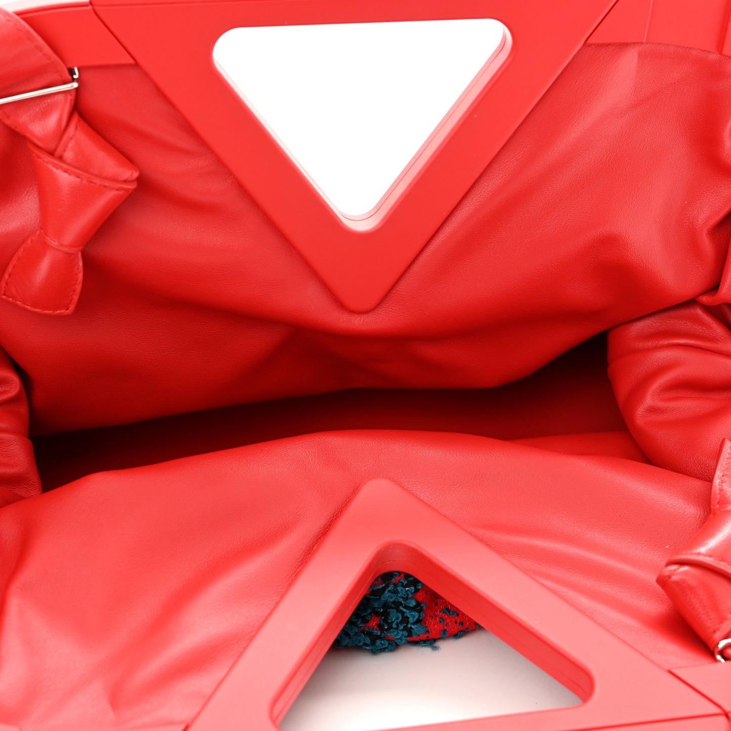 Textured Fabric Medium The Point Triangle Bag Red