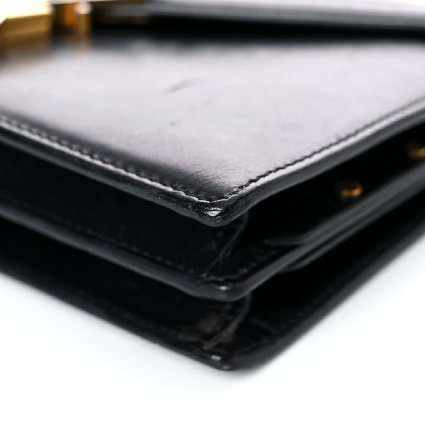 Smooth Calfskin Monogram Cassandra Clasp Bag Black
