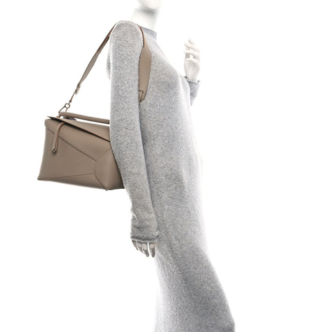 Calfskin Large Puzzle Edge Bag Sand