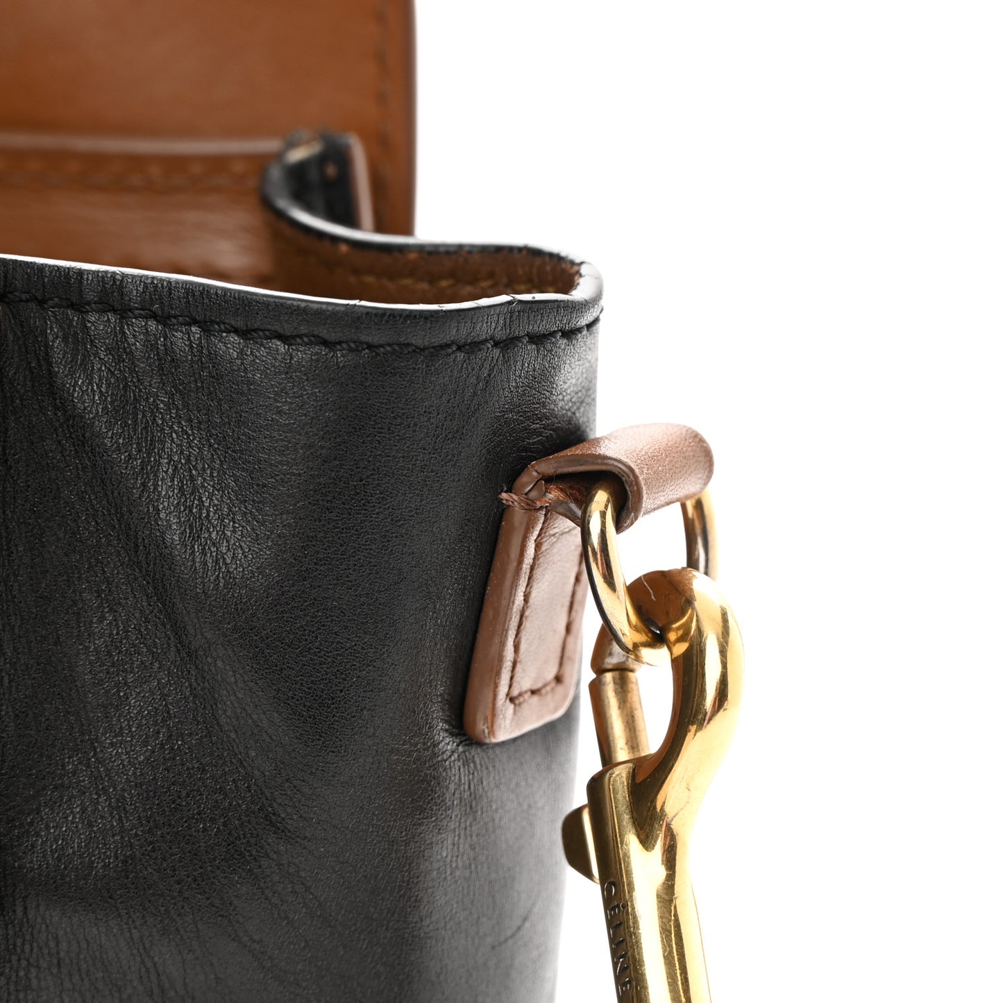 Smooth Calfskin Nano Tri-Color Luggage Brown