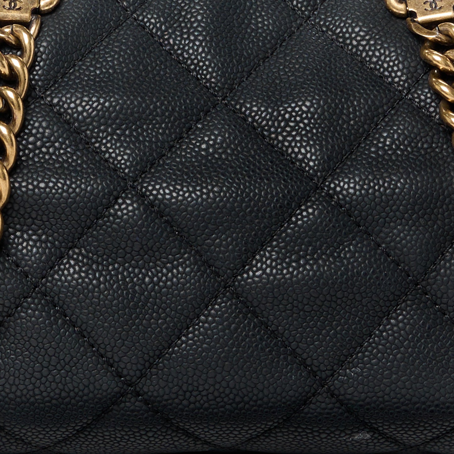Caviar Quilted CC Bowler Black