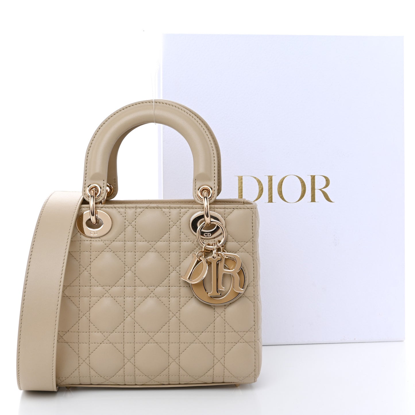 Lambskin Cannage Small My ABCDior Lady Dior Beige
