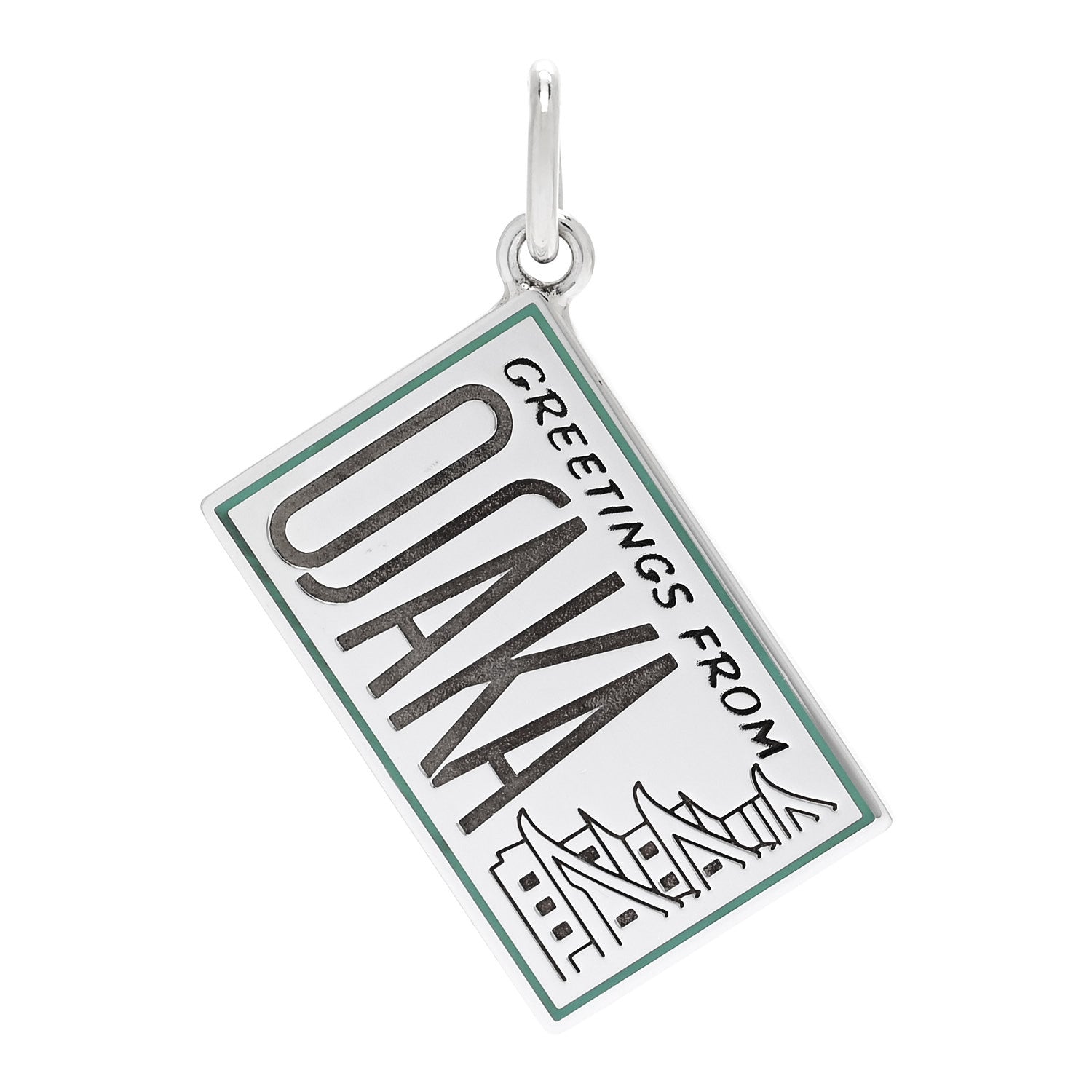 【ユーズド品】TIFFANY　Love and Kiss Narrow　＊432 Tiffany Sterling Silver Enamel Osaka Postcard Charm Blue 1829672