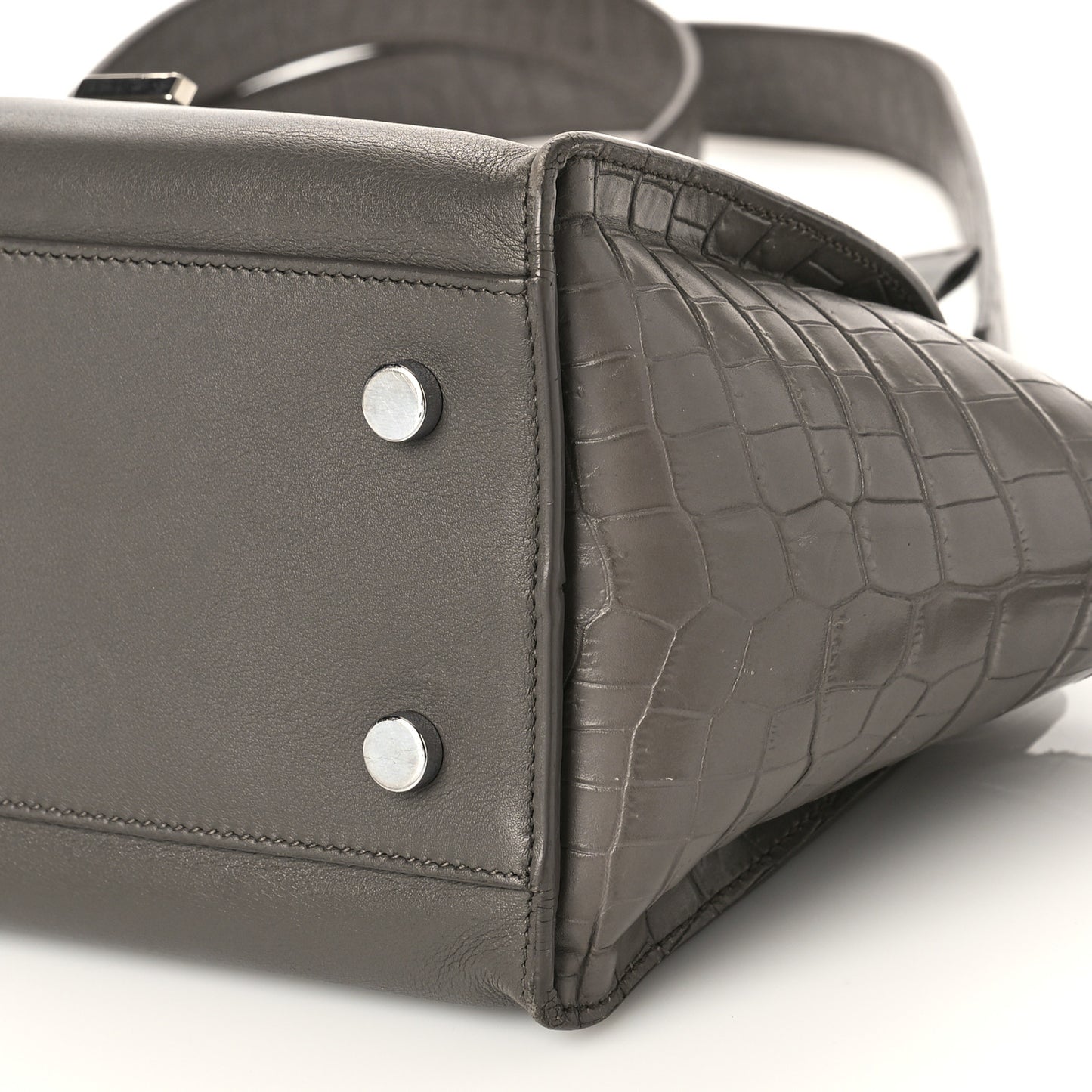 Smooth Calfskin Crocodile Embossed Baby Monogram Downtown Cabas Earth