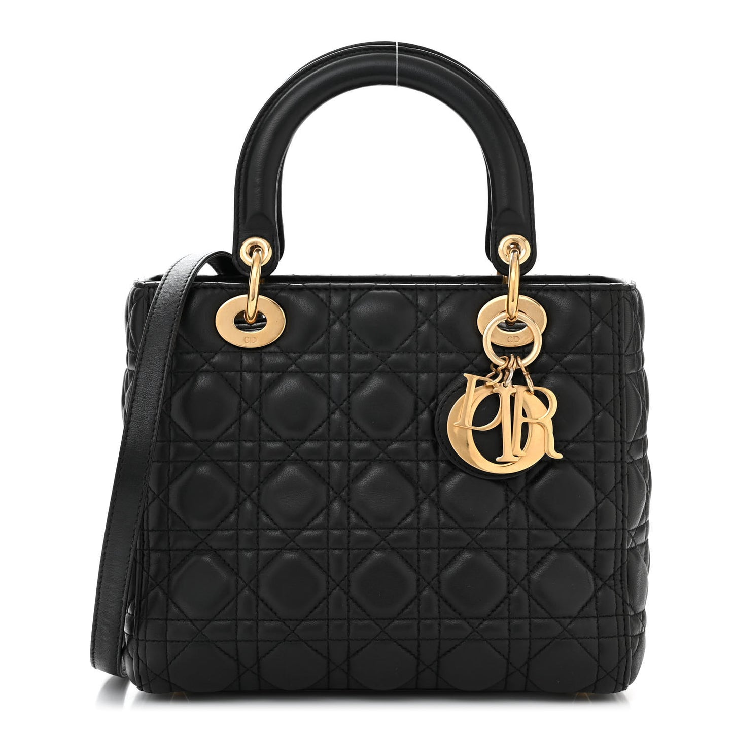 Lambskin Cannage Medium Lady Dior Black