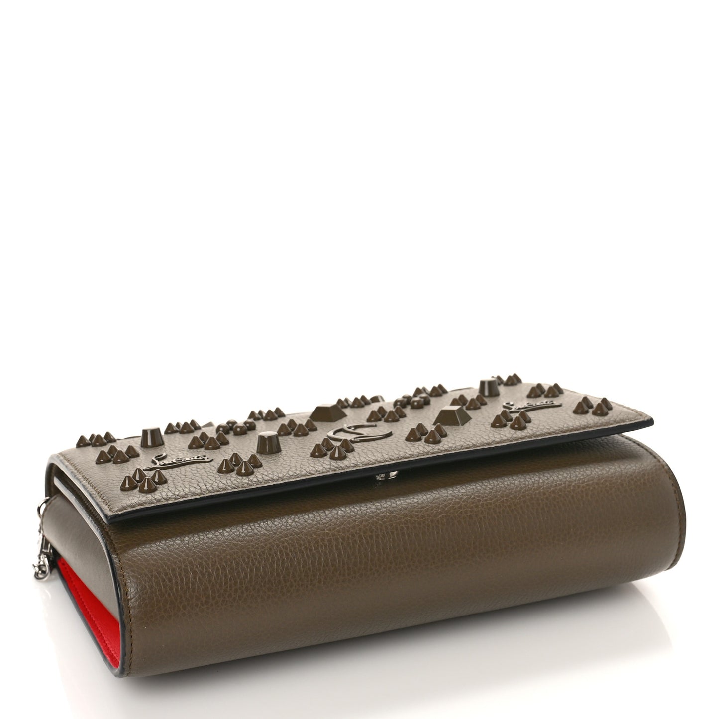 Calfskin Spikes Loubinthesky Paloma Clutch Silex