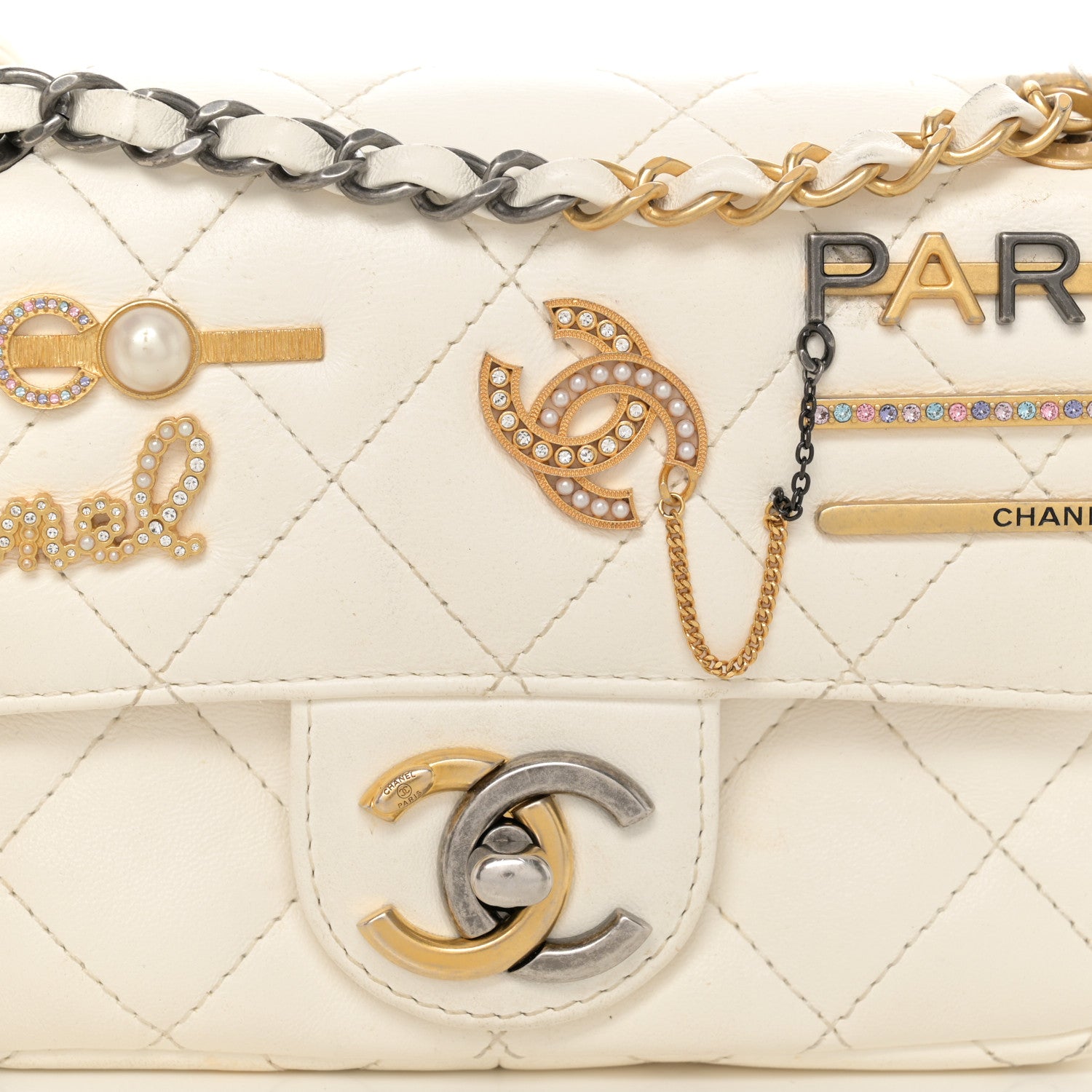 Chanel Lambskin Quilted Mini Coco Clips Flap White 8 of 12