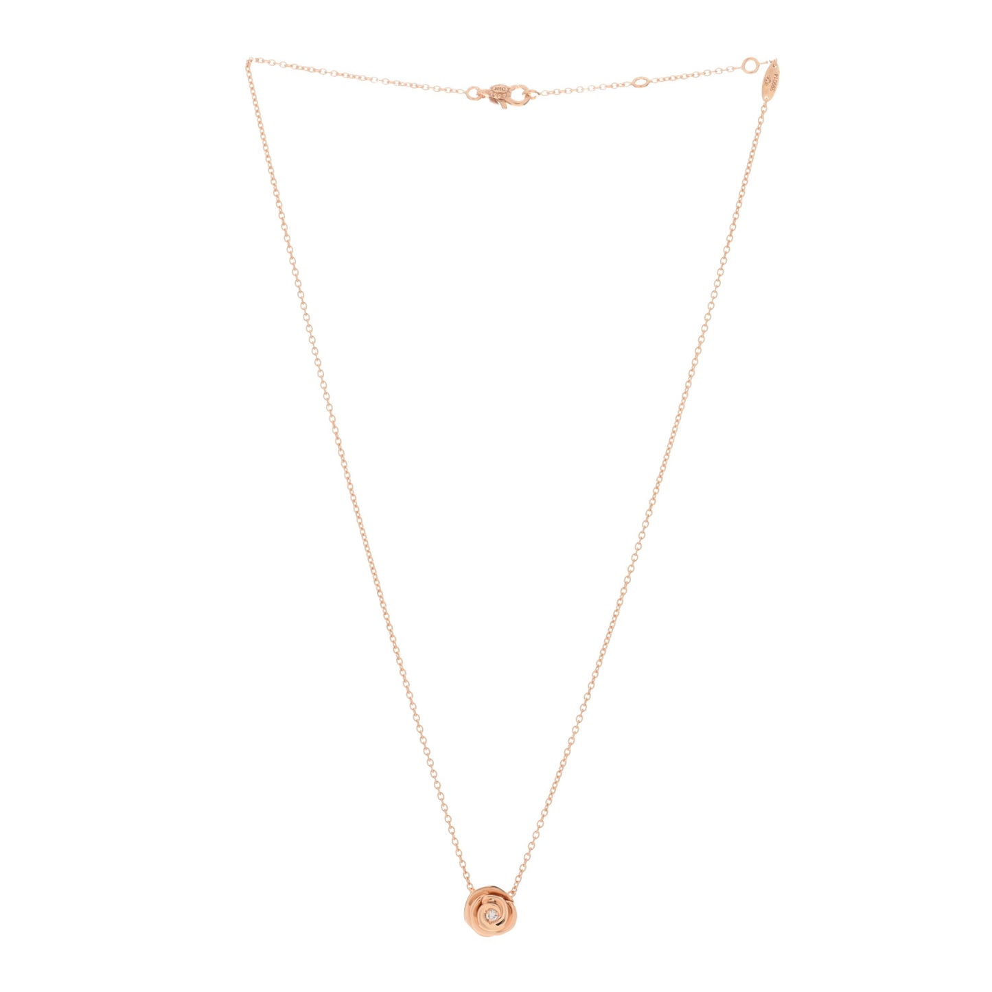 18K Rose Gold Diamond Small Rose Couture Necklace