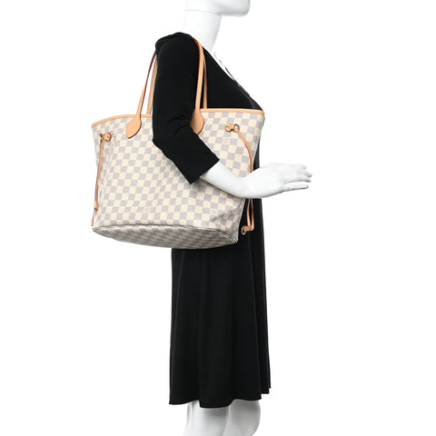 Damier Azur Neo Neverfull MM Rose Ballerine