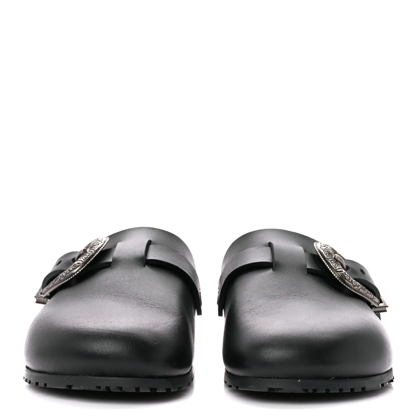 Calfskin Buckle Jimmy Clog 39 Black