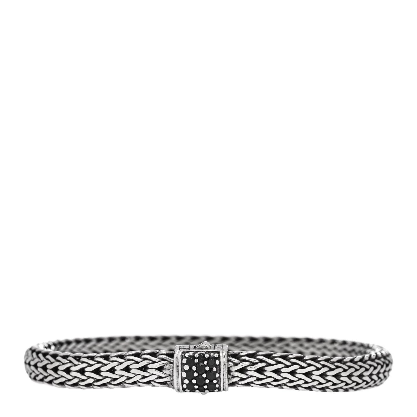Sterling Silver Black Sapphire 6.5mm Classic Chain Bracelet
