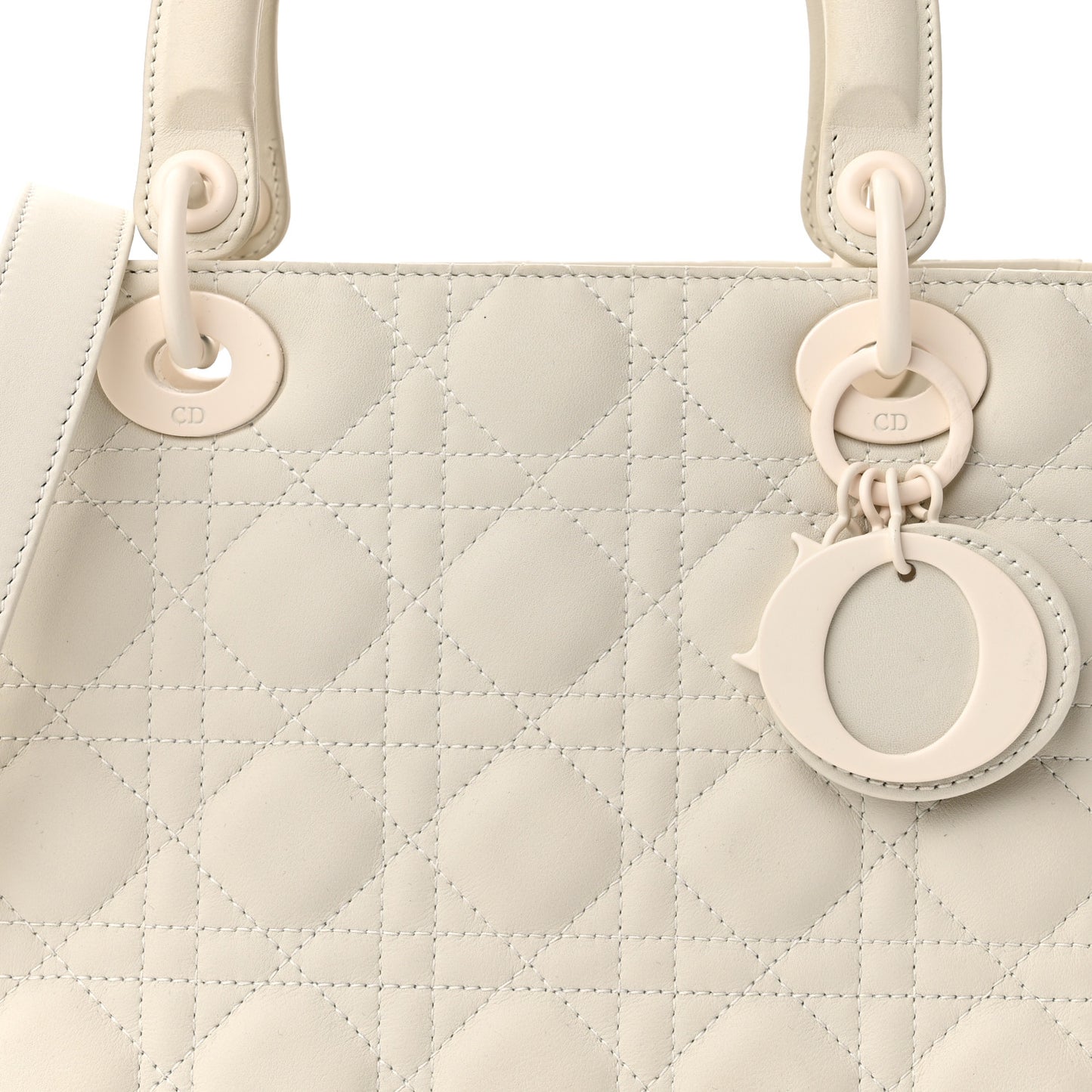 Ultra Matte Calfskin Cannage Medium Lady Dior Latte