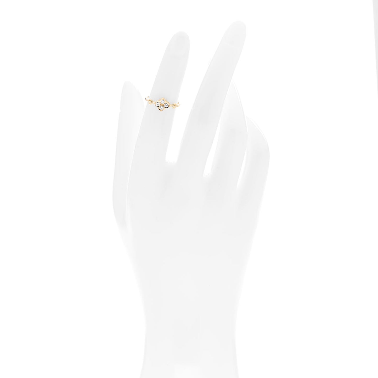 18K Yellow Gold Diamond Hindu Floral Ring 46 3.75