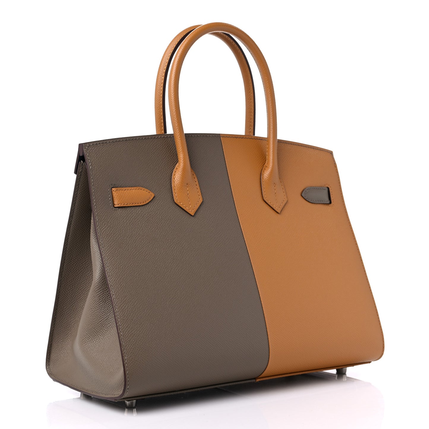Epsom Casaque Birkin Sellier 30 Etoupe Sesame Bleu Indigo