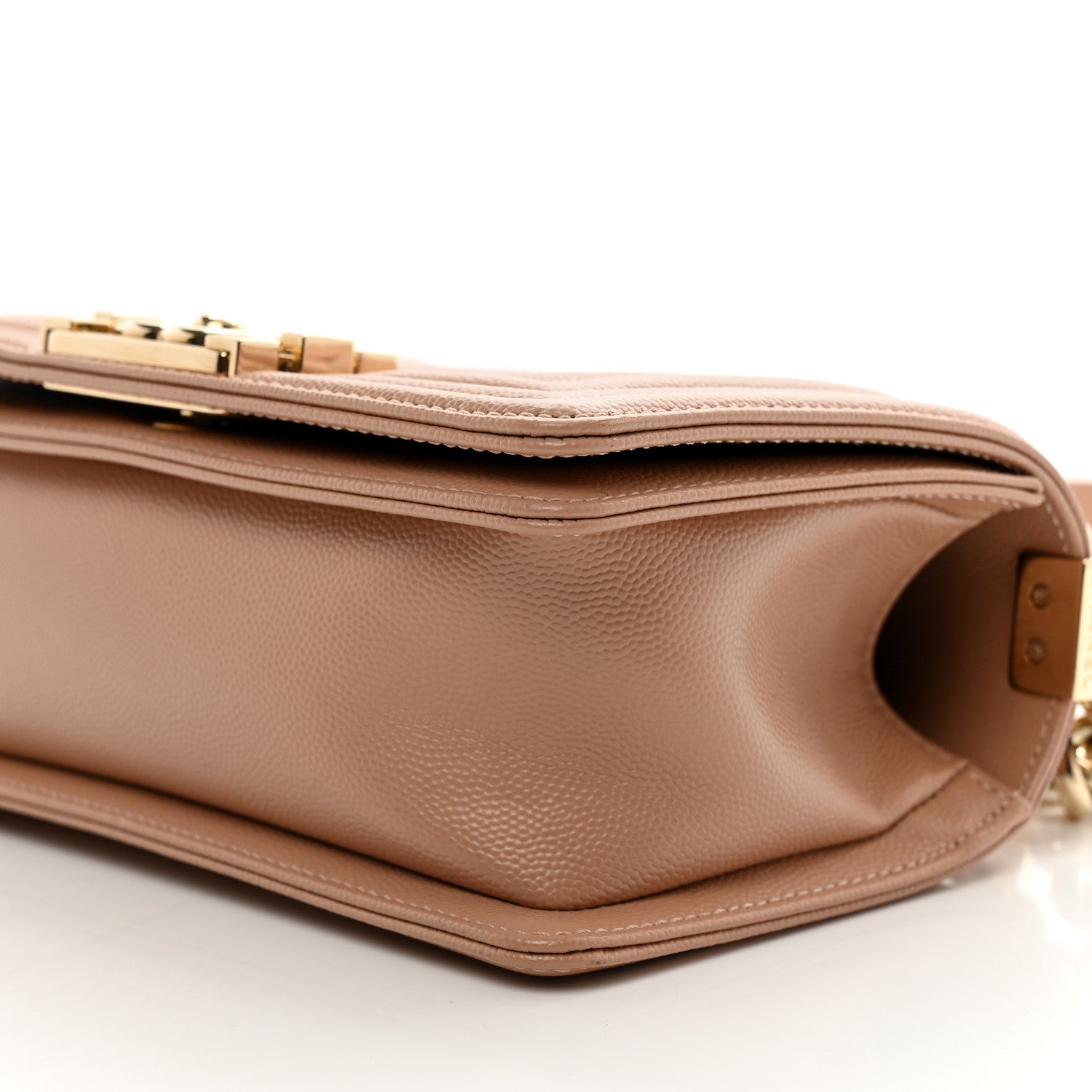 Chanel Caviar Chevron Quilted Small Boy Flap Dark Beige 10 of 10