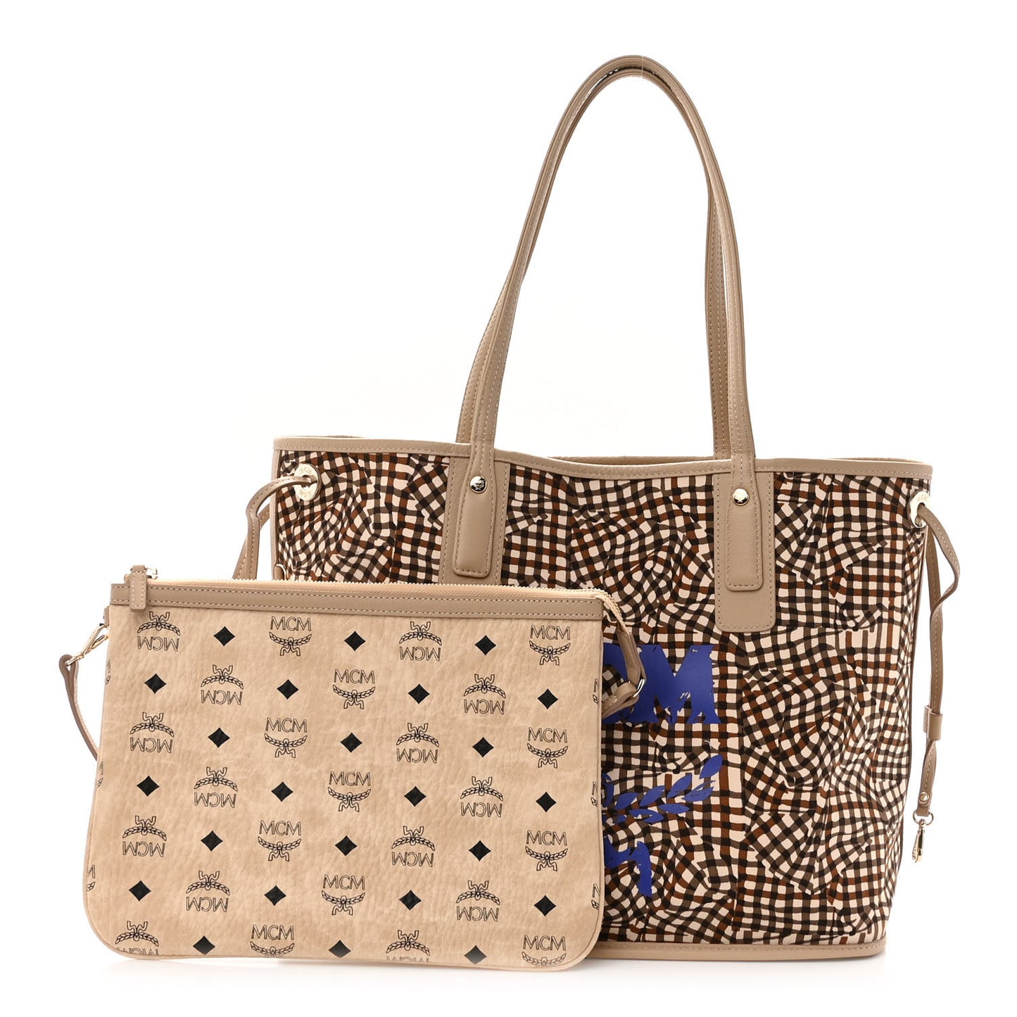 Visetos Medium Liz Reversible Shopper Tote Beige