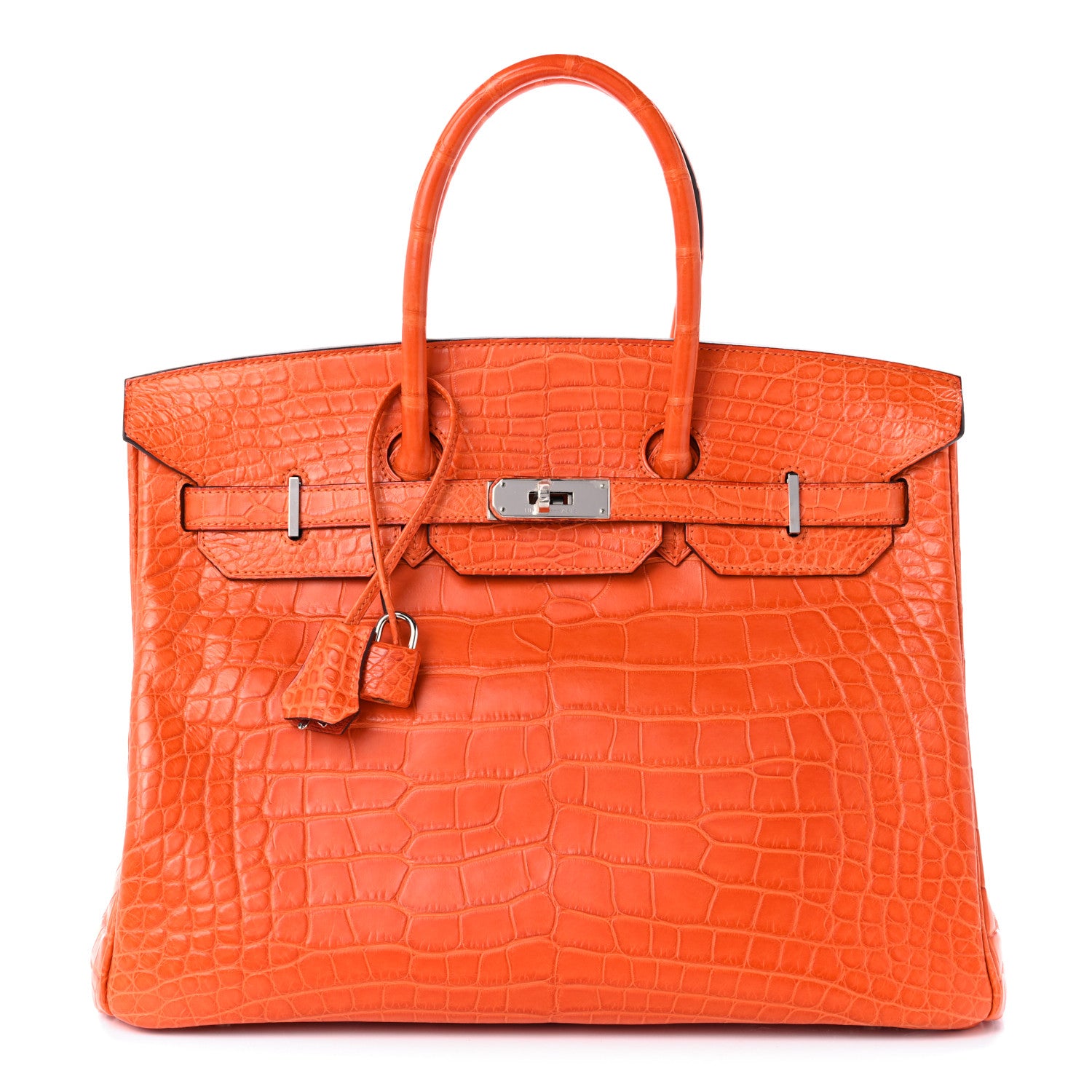 Hermes Matte Alligator Birkin 35 Orange 1 of 11