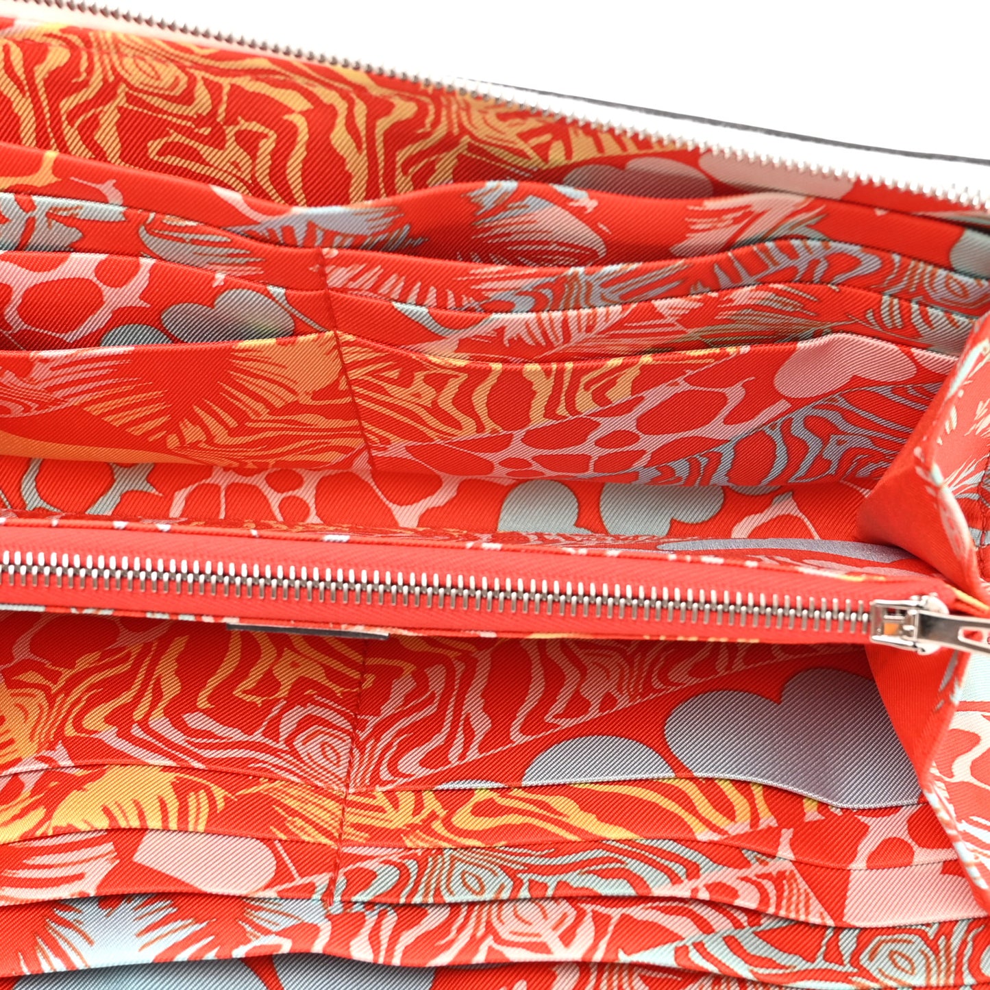 Evercolor Barenia Silk'In Wallet New White Capucine Bleu Zephyr