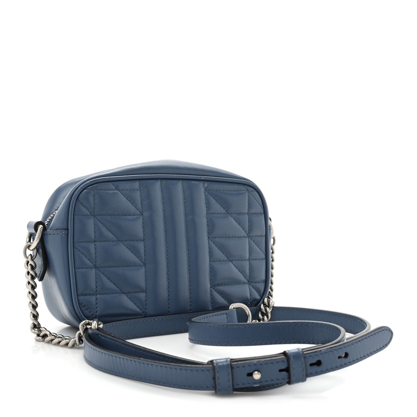 Calfskin Matelasse Aria Mini GG Marmont Chain Shoulder Bag Clear Blue