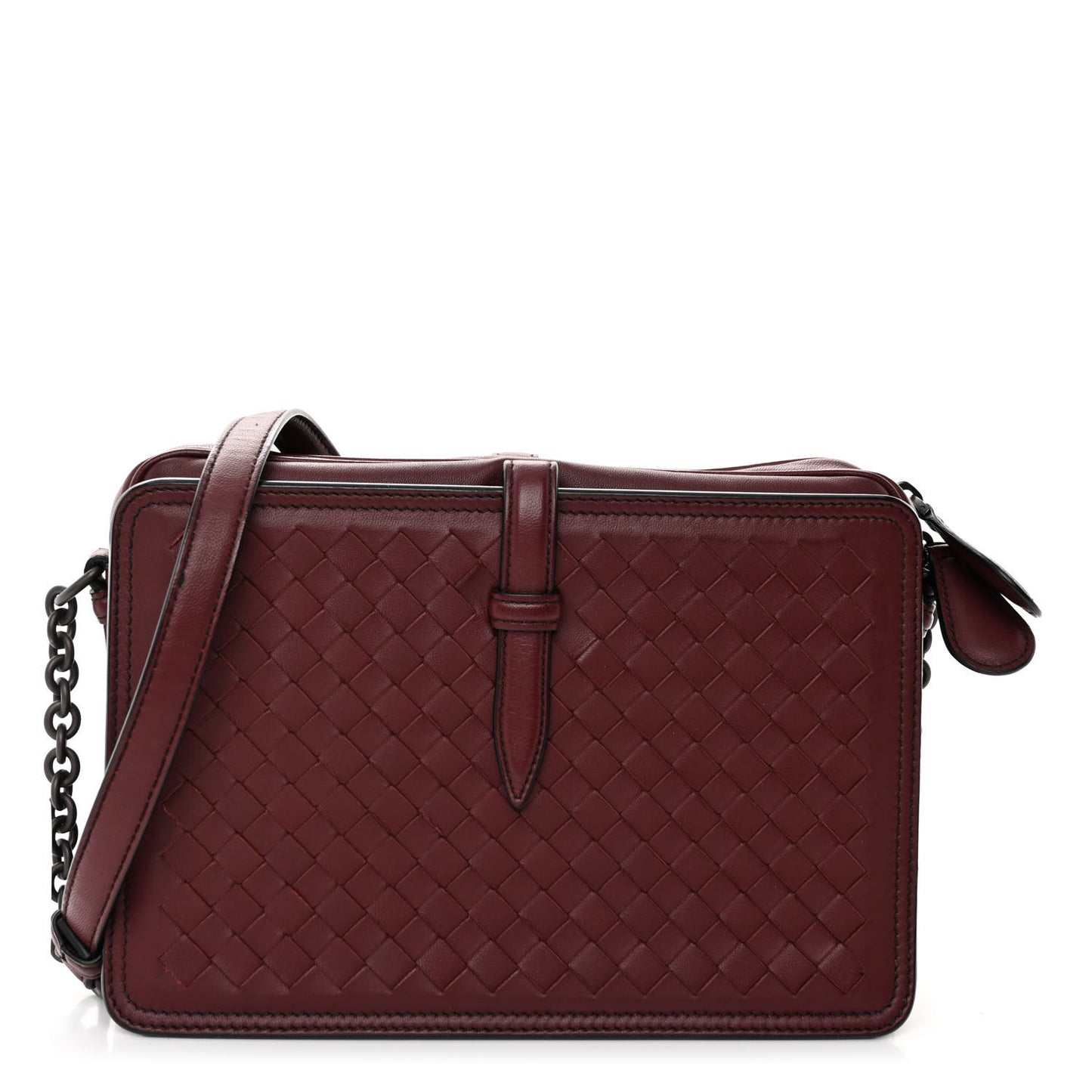 Nappa Intrecciato Medium Camera Shoulder Bag Barolo