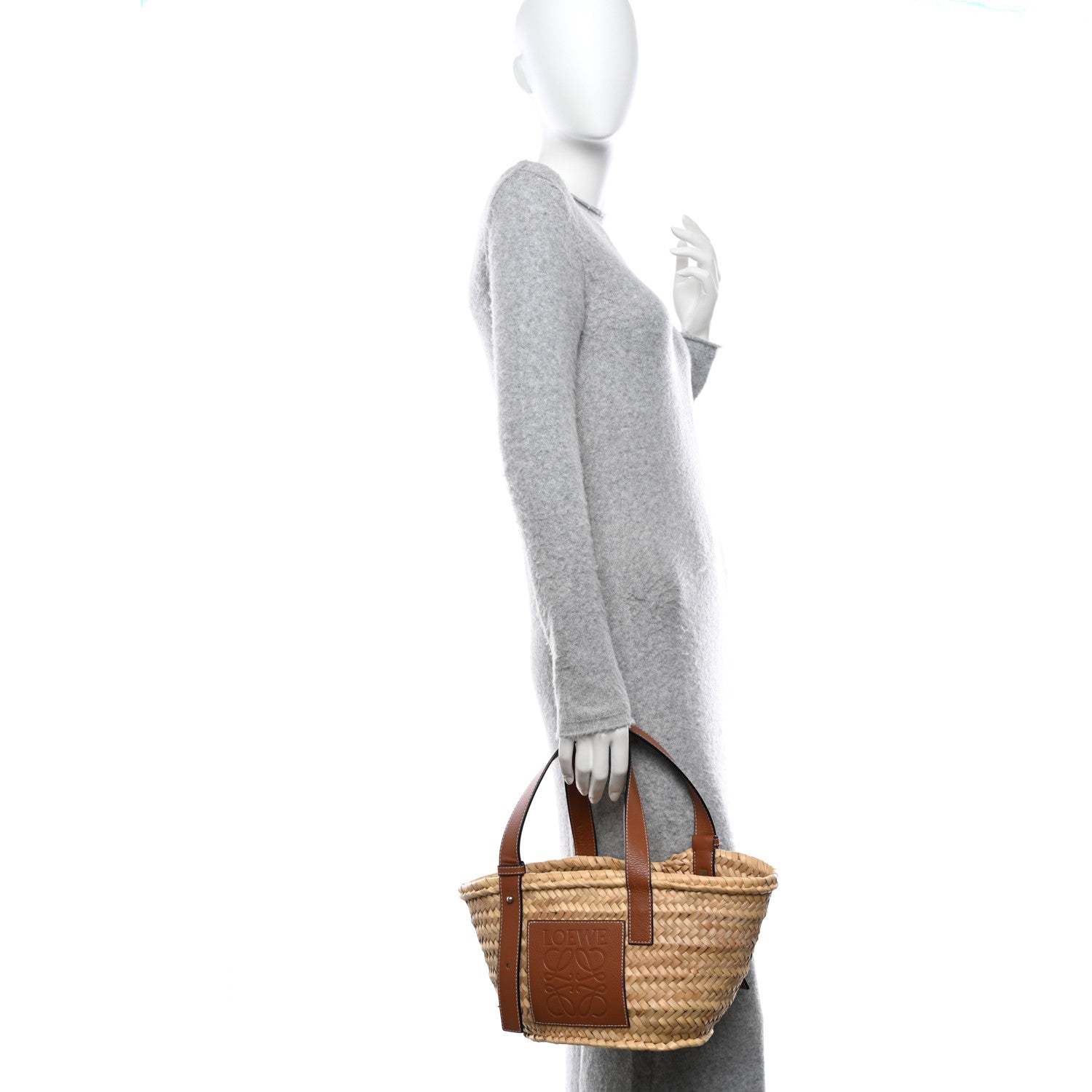 Loewe Raffia Small Basket Tote Bag Natural Tan 2 of 11