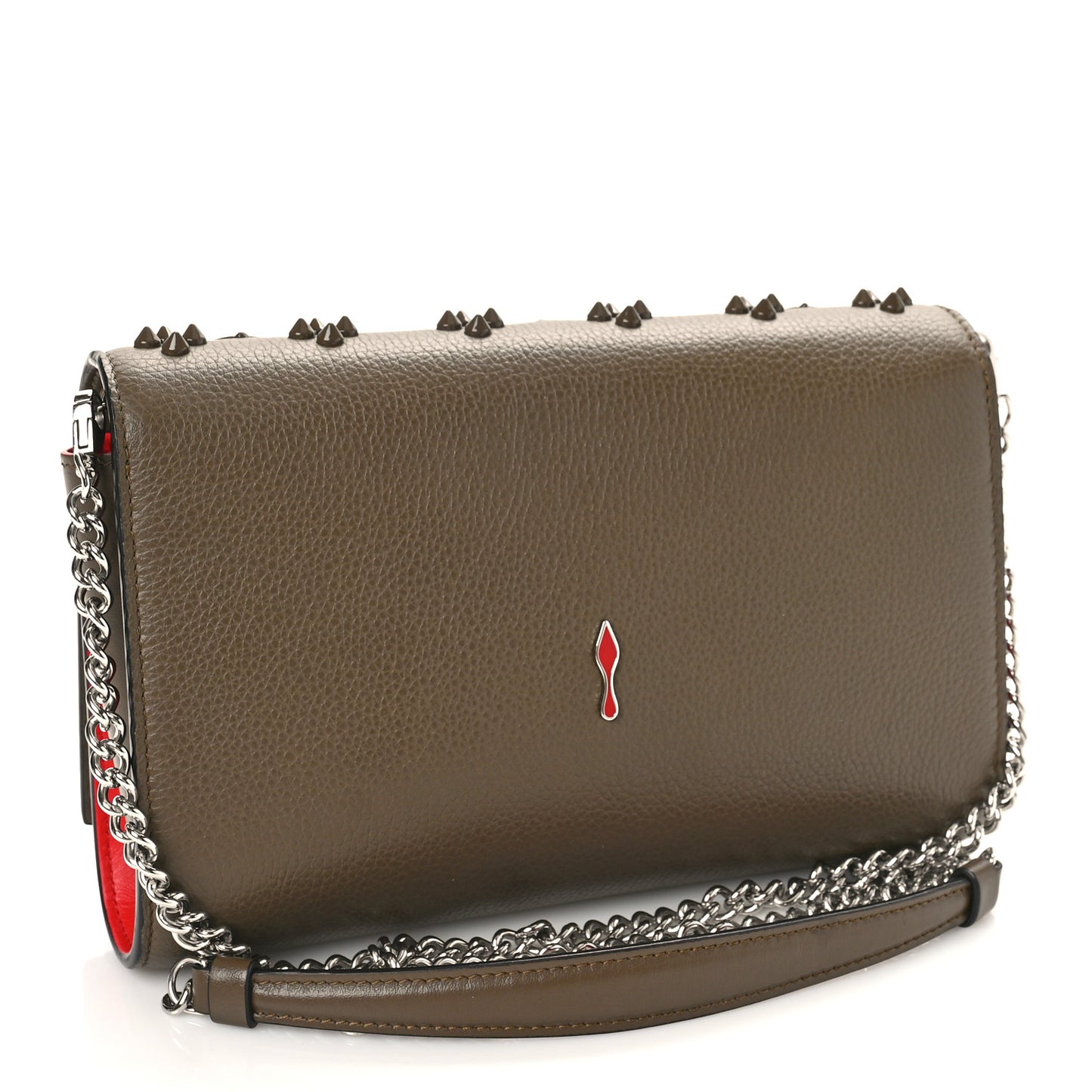 Calfskin Spikes Loubinthesky Paloma Clutch Silex