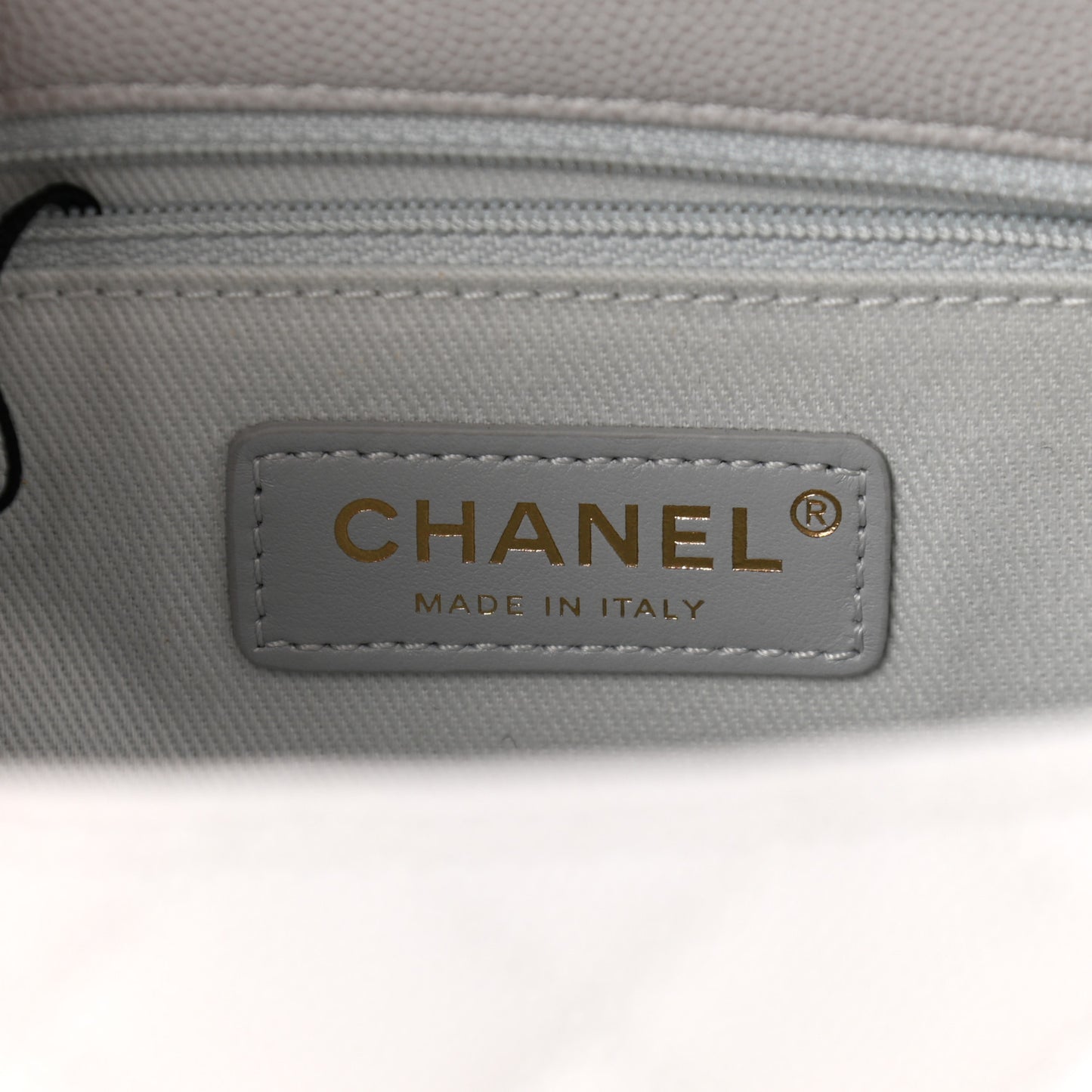 Caviar Quilted Mini Coco Handle Flap Light Grey