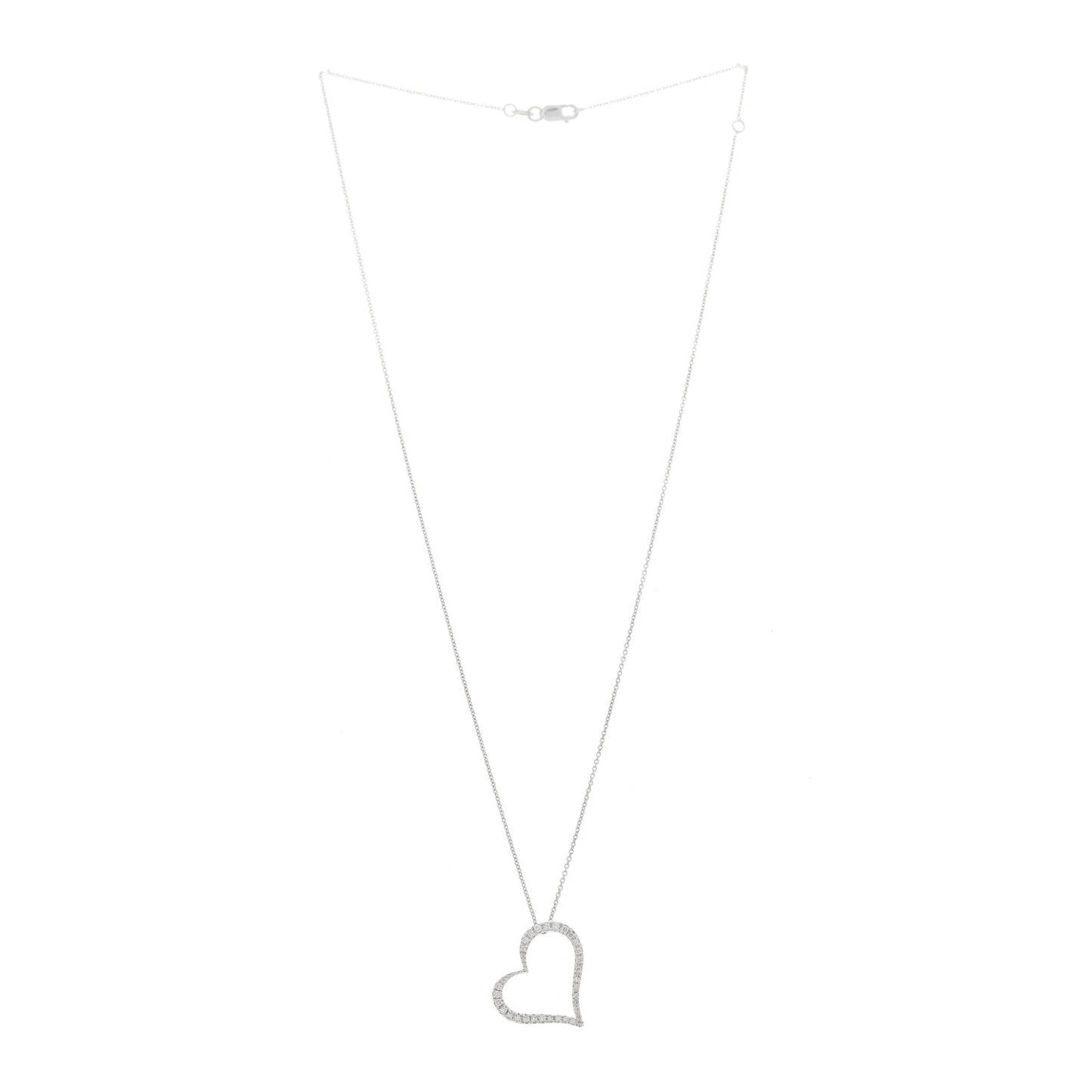 18K White Gold Diamond .22ct Tiny Treasures Heart Pendant Necklace