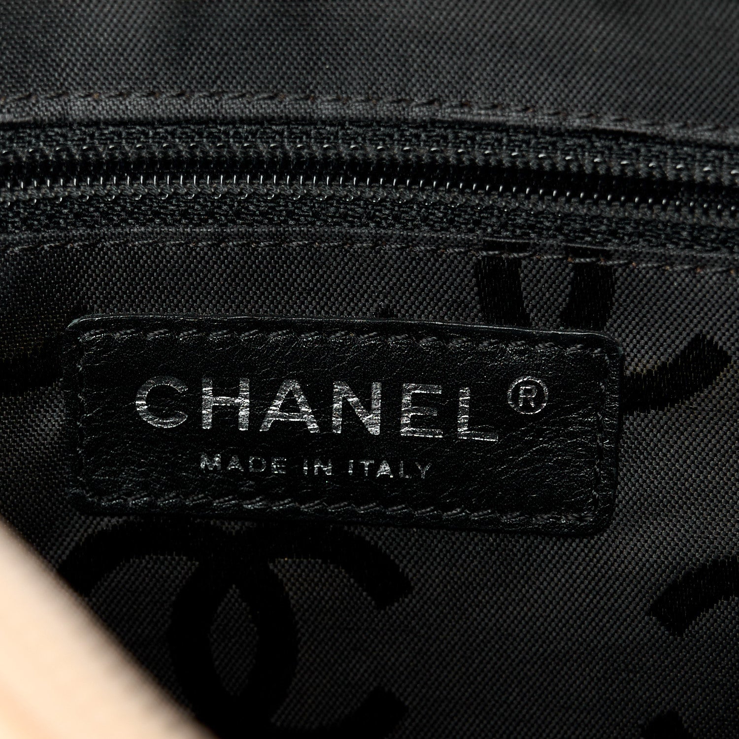 Chanel Calfskin Quilted Cambon Pochette Beige Black 6 of 10