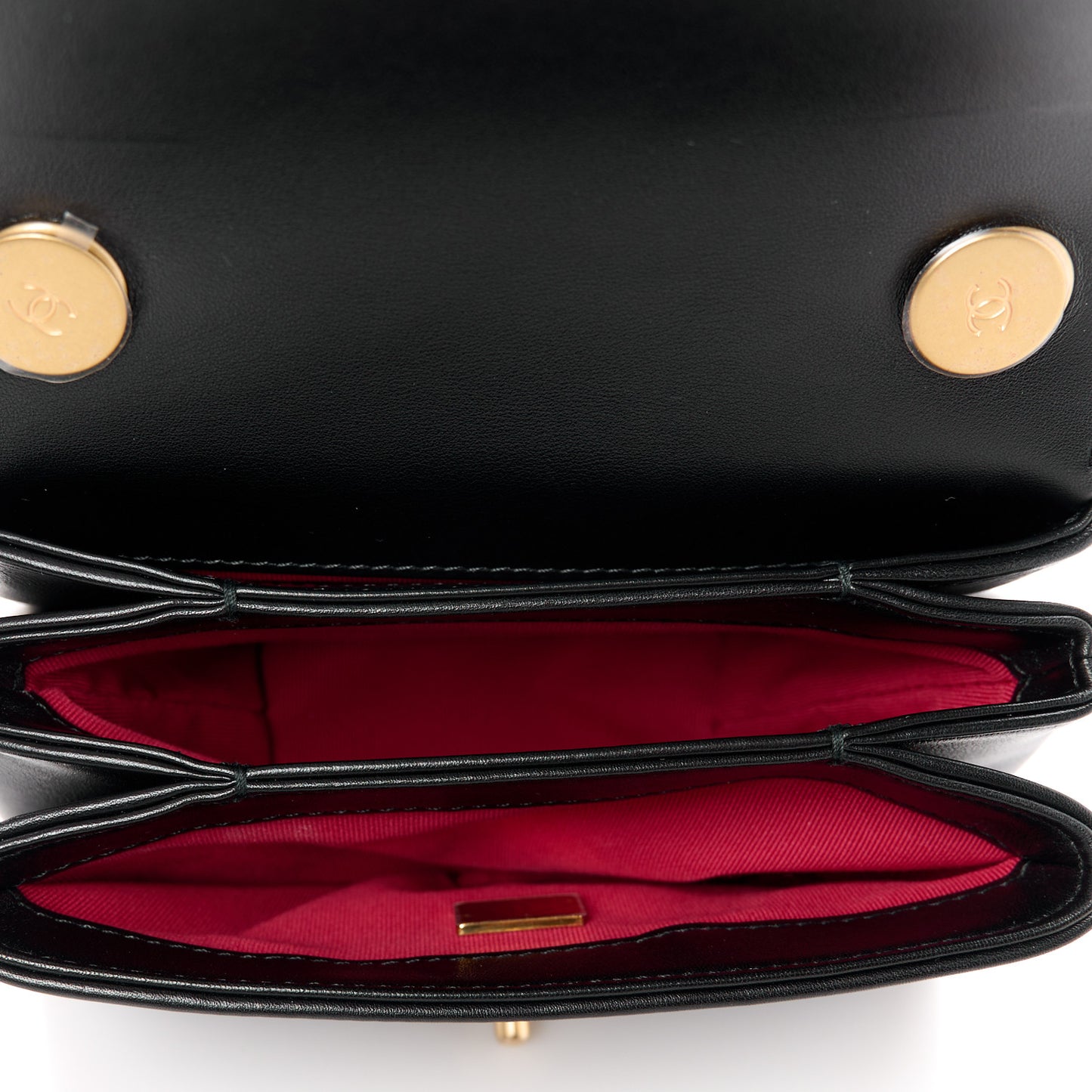 Calfskin Quilted Pearl Jewel Chain Flap Black