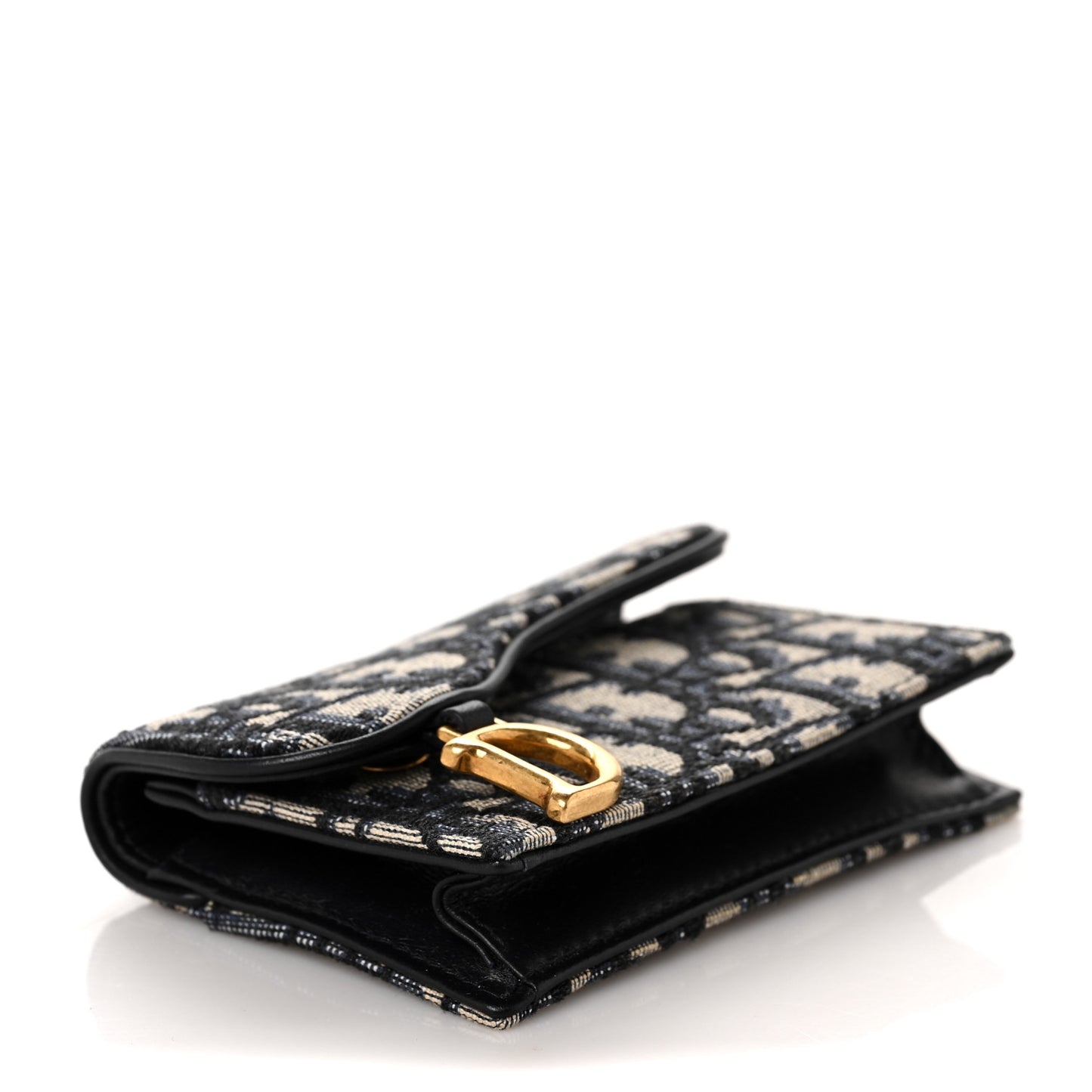 Oblique Saddle Card Holder Blue