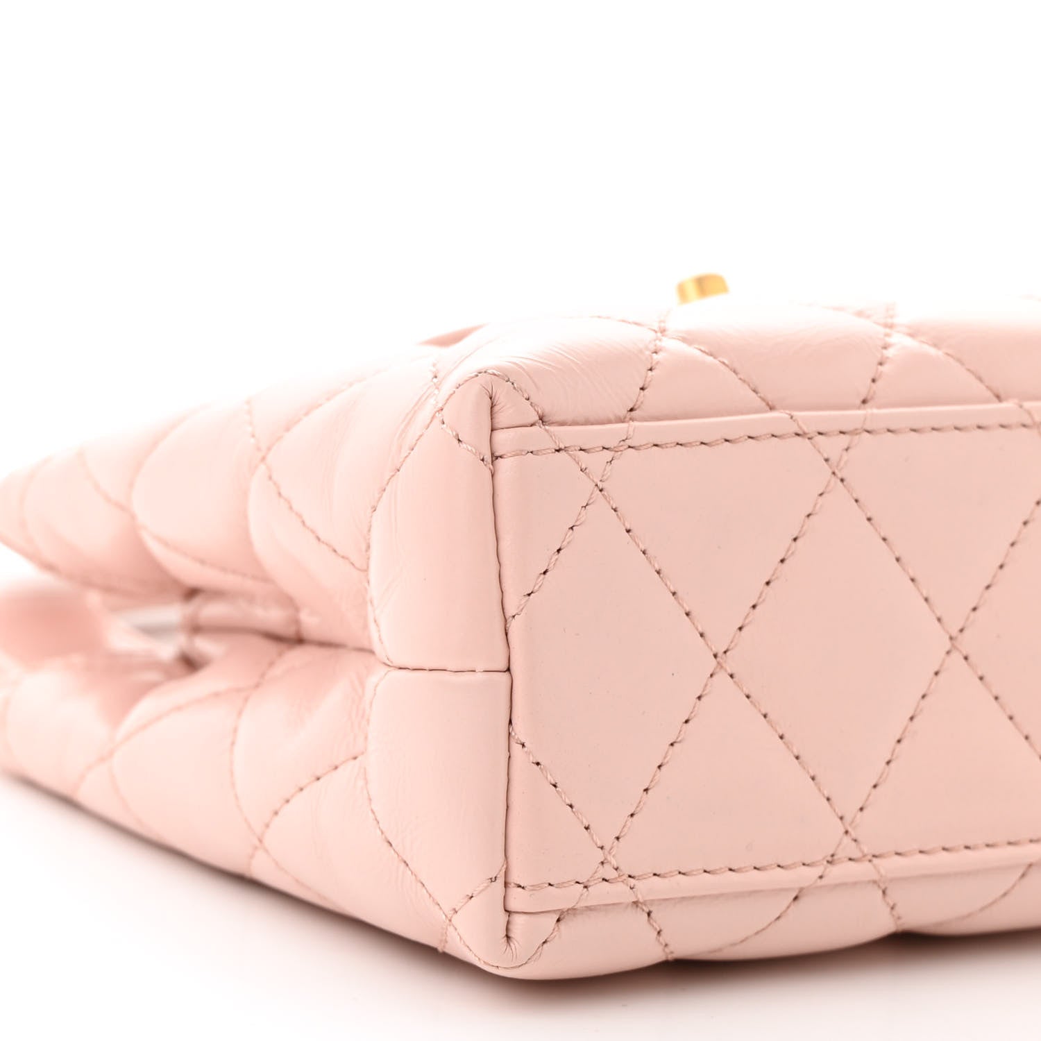 Chanel Shiny Aged Calfskin Quilted Nano Kelly Shopper Light Pink 9 of 11