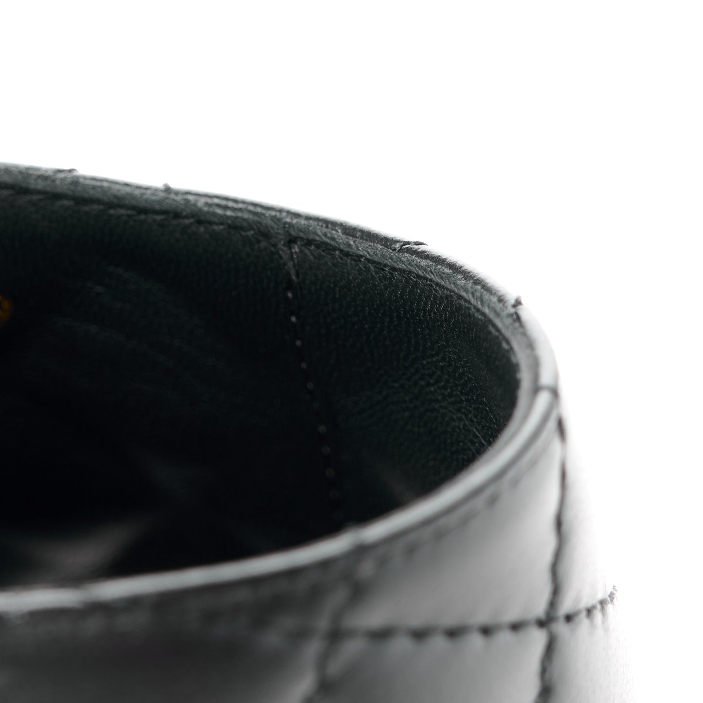 Lambskin Quilted Peep Toe Wedge Sandals 38.5 Black